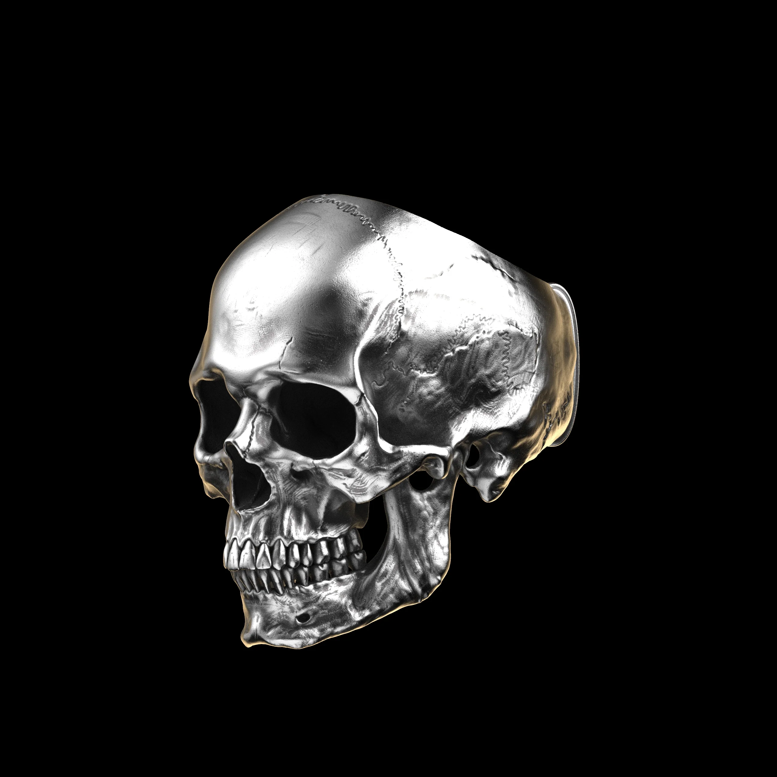Anatomical Skull Ring Full Jaw (SIA) Sterling - Image 2