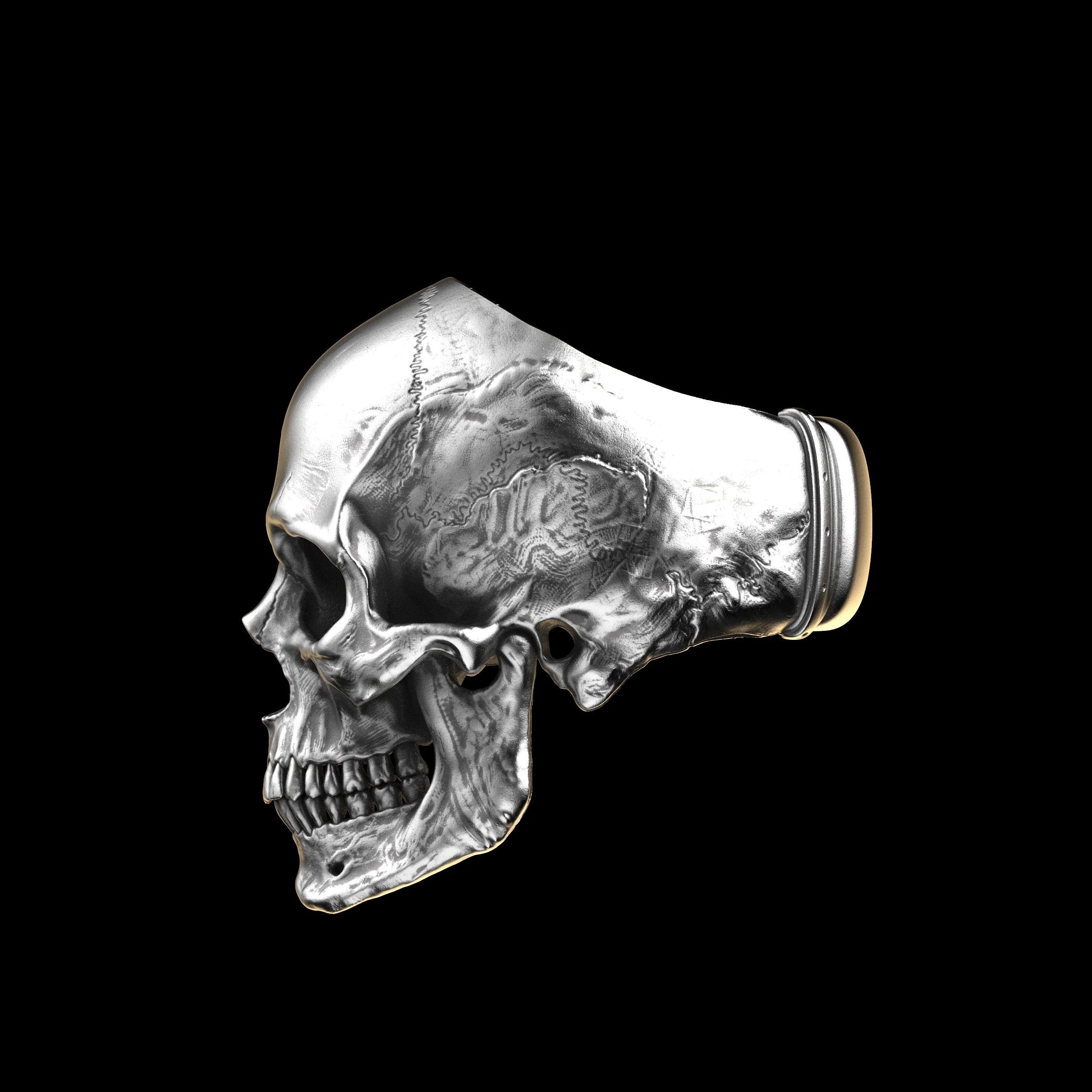 Anatomical Skull Ring Full Jaw (SIA) Sterling - Image 3