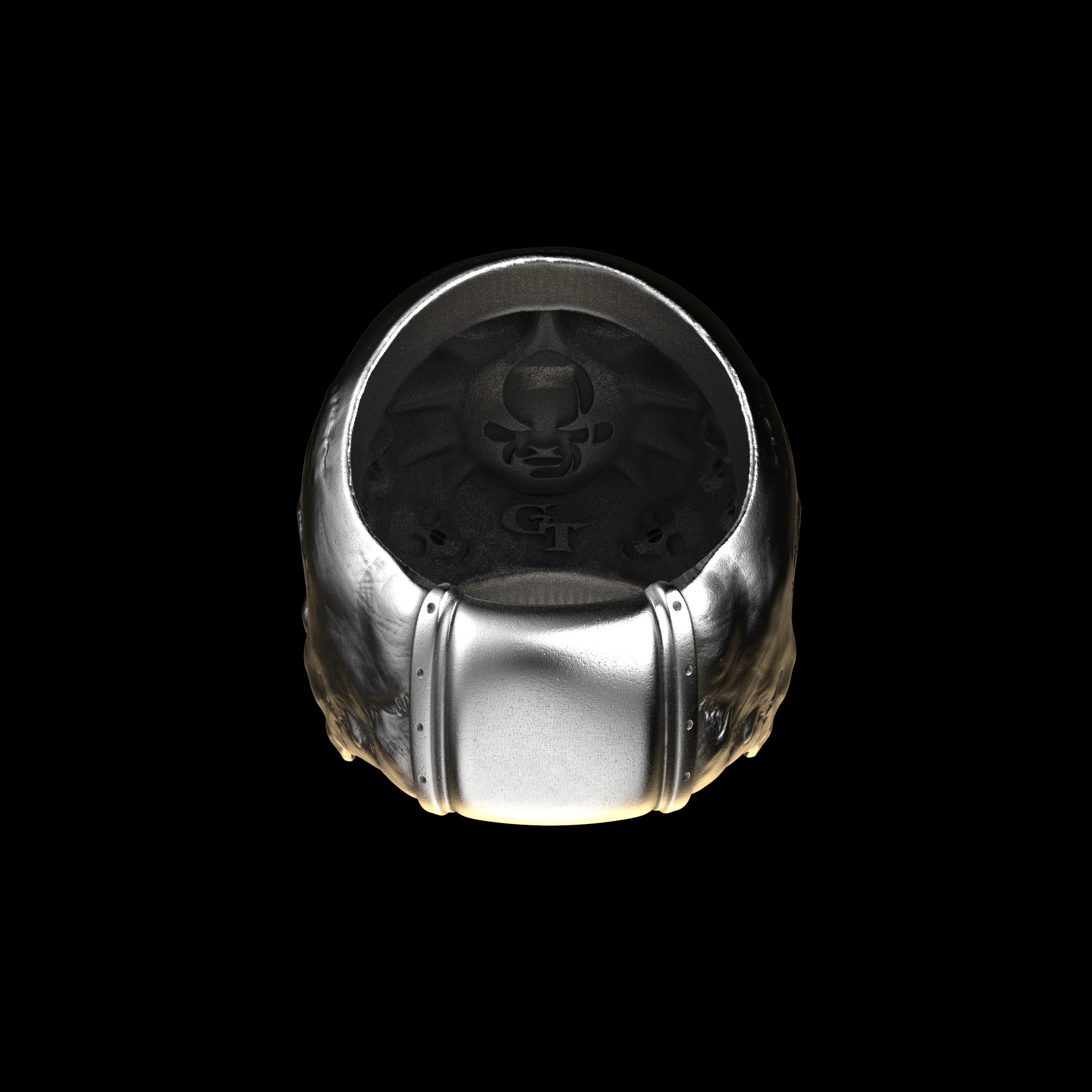 Anatomical Skull Ring Half Jaw (SIA) Sterling Silver - Image 4