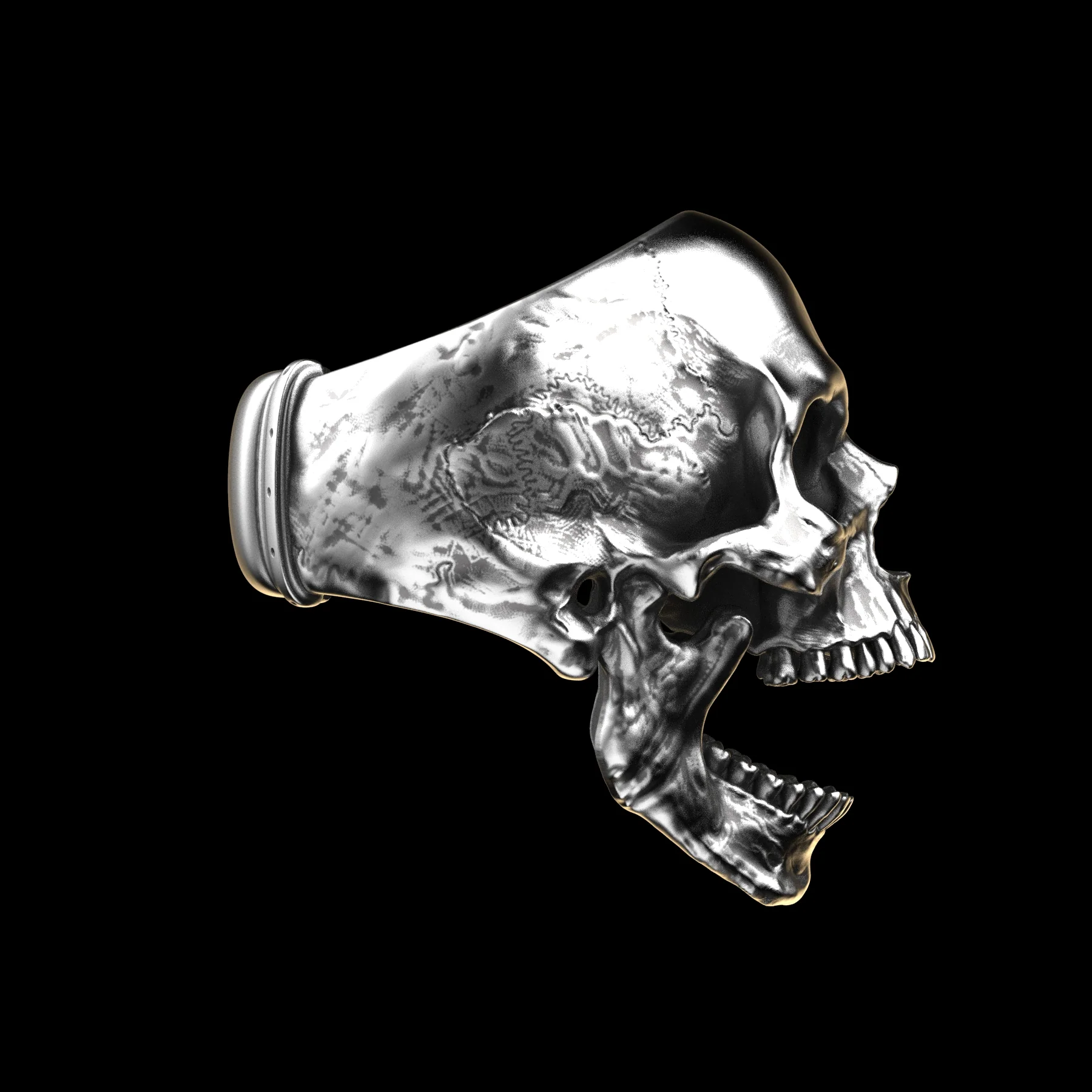 Anatomical Skull Ring Open Jaw (SIA) Sterling - Image 6