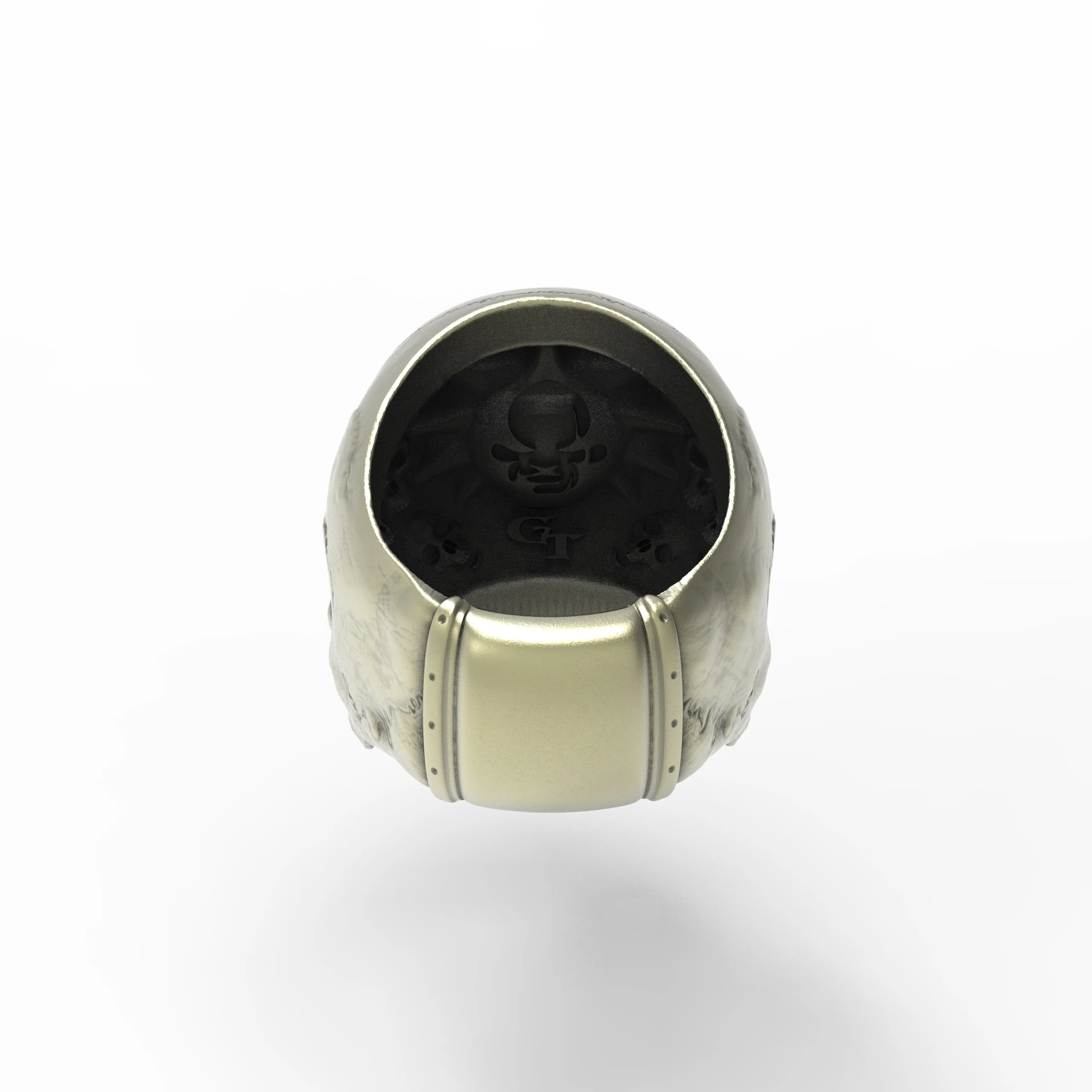 Brass Anatomical Half Jaw Skull Ring - Image 4