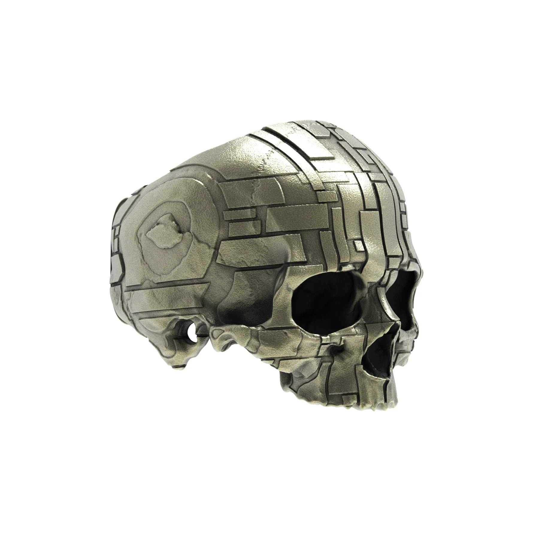 Brass DecoBloc Skull Ring