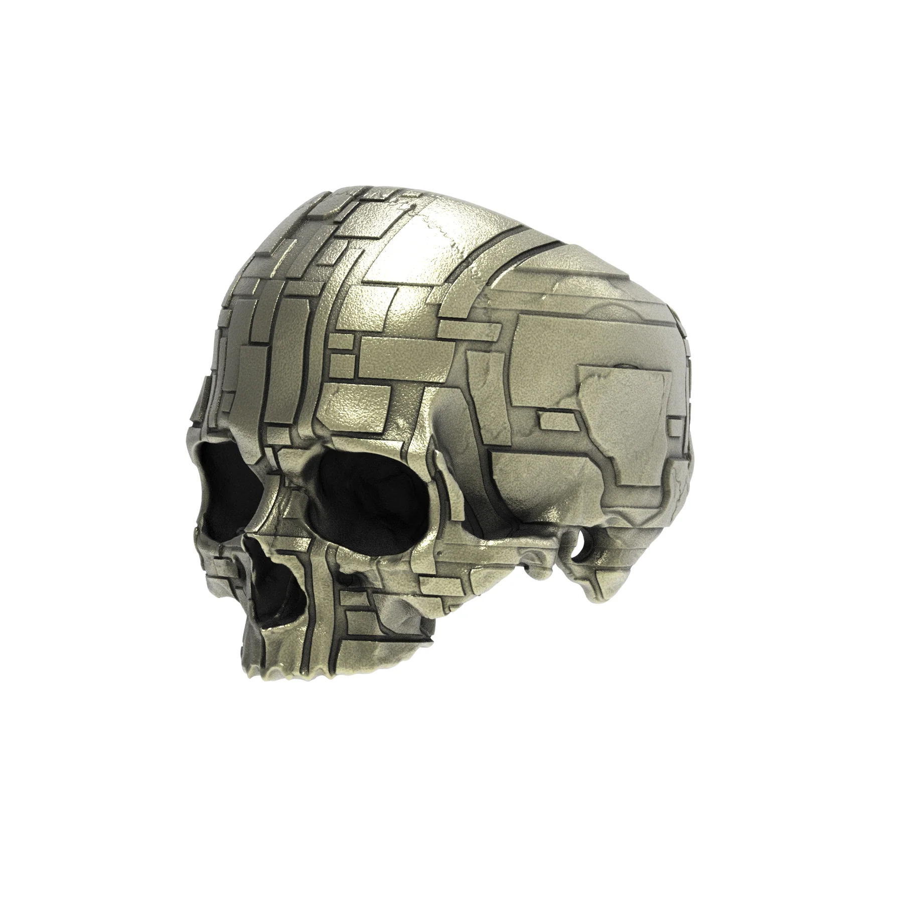 Brass DecoBloc Skull Ring - Image 2