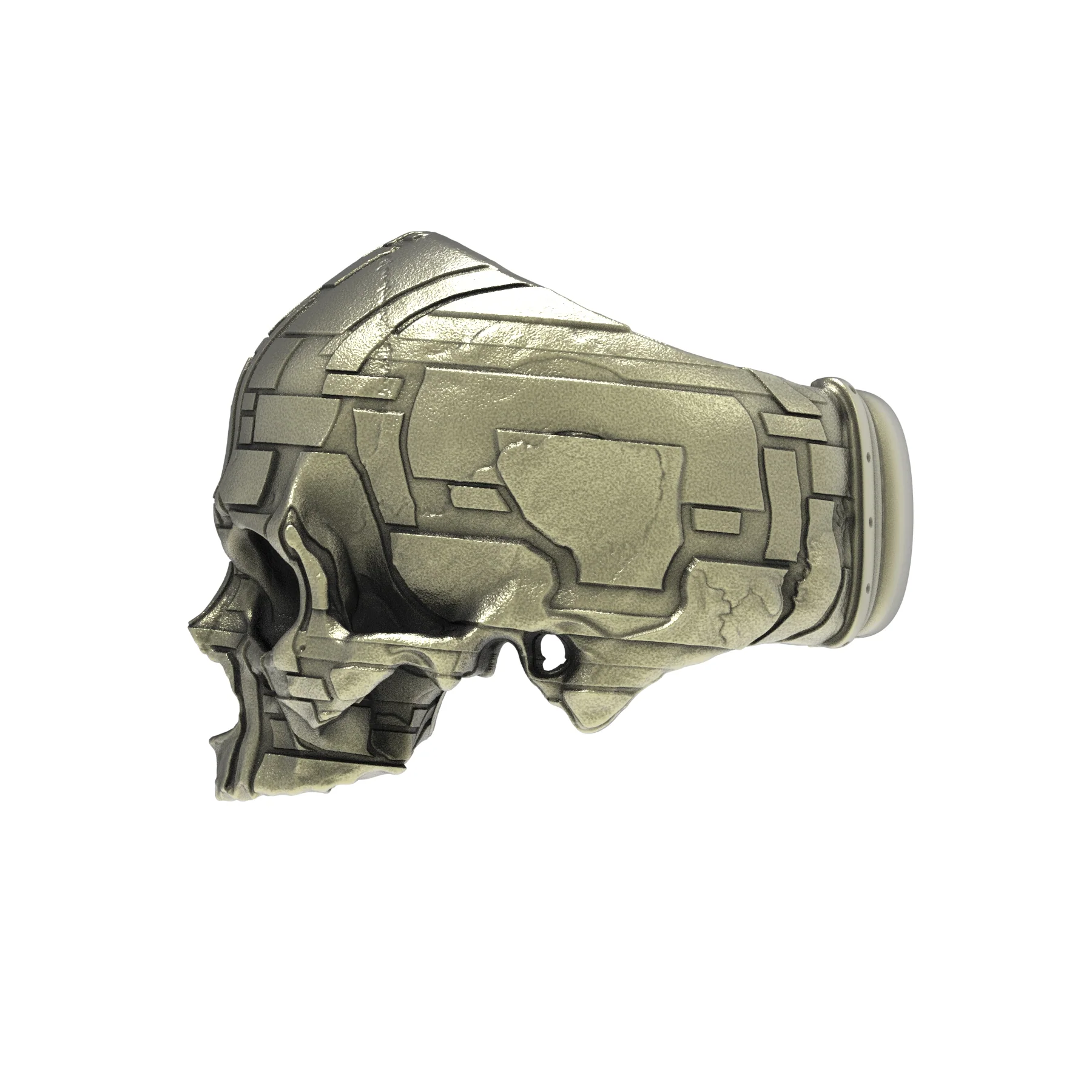 Brass DecoBloc Skull Ring - Image 3