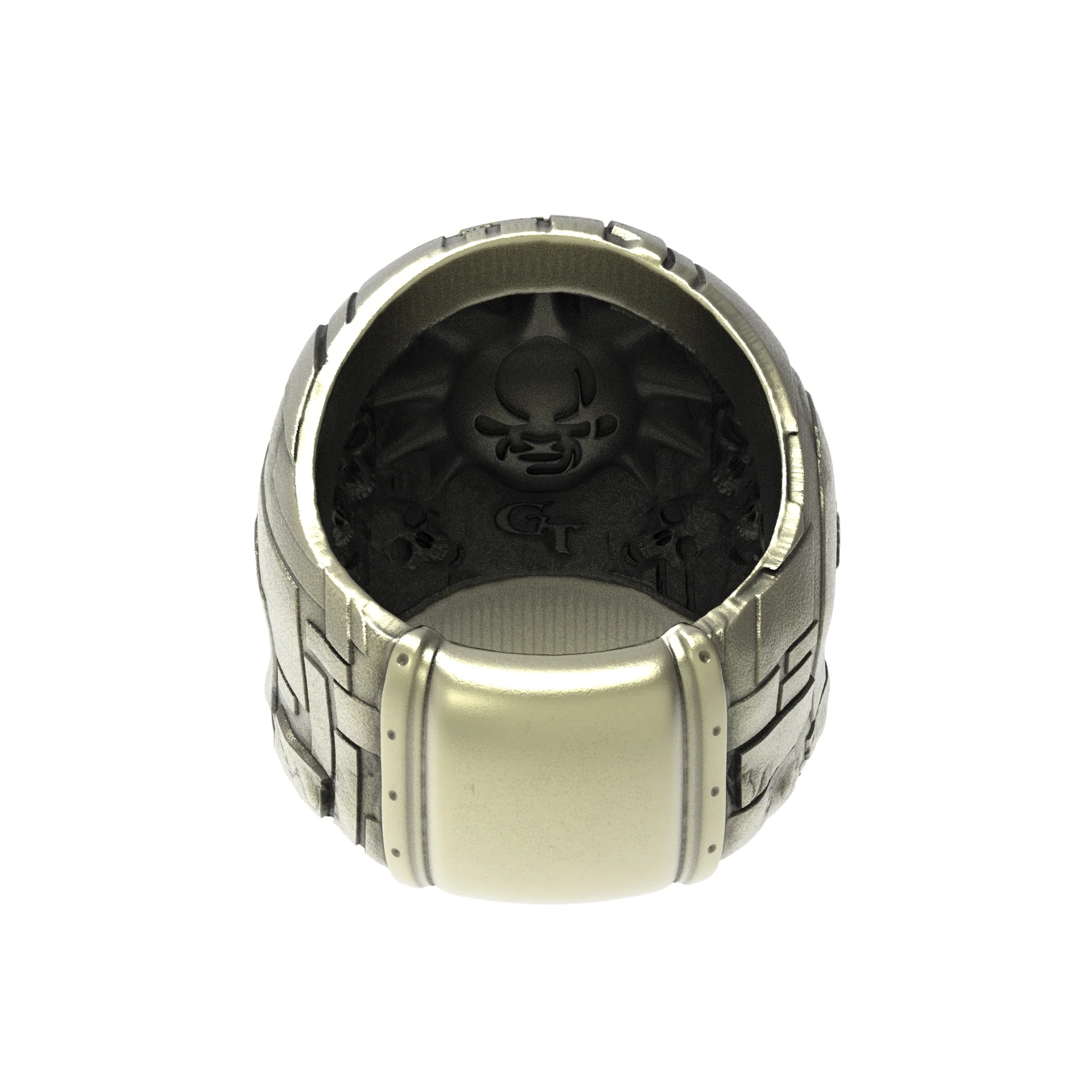 Brass DecoBloc Skull Ring - Image 4