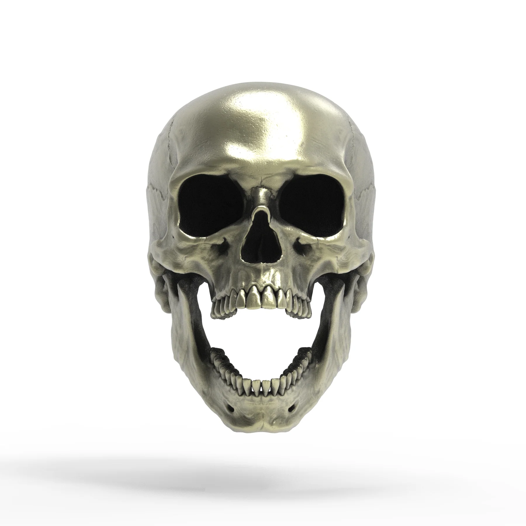 Brass SIA Open Jaw Skull Ring - Image 2