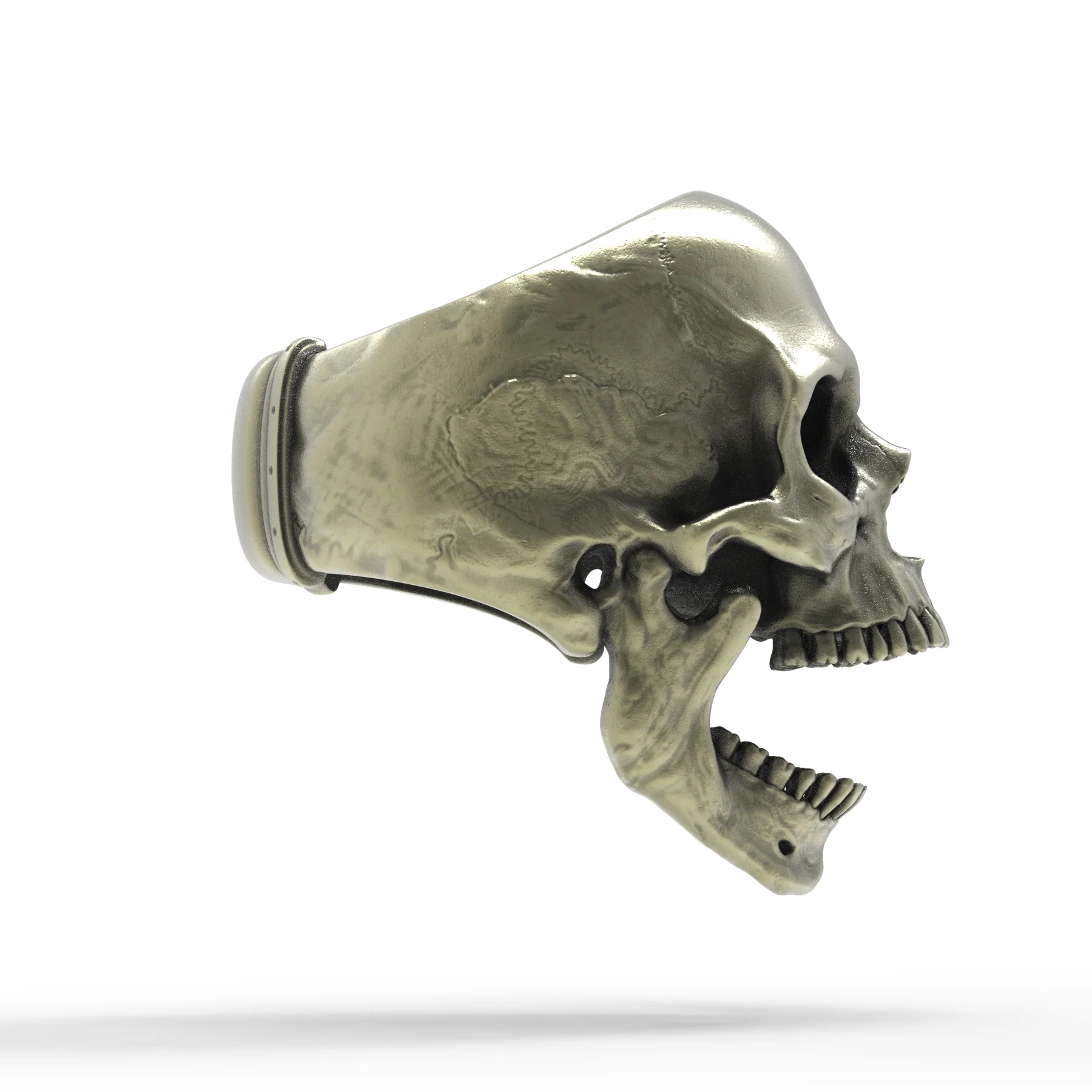 Brass SIA Open Jaw Skull Ring - Image 5