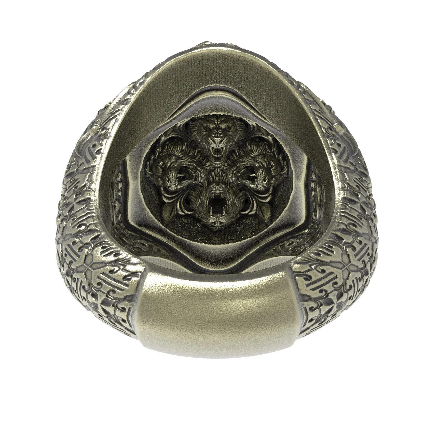 Brass Sovereign Lion Ring - Image 4