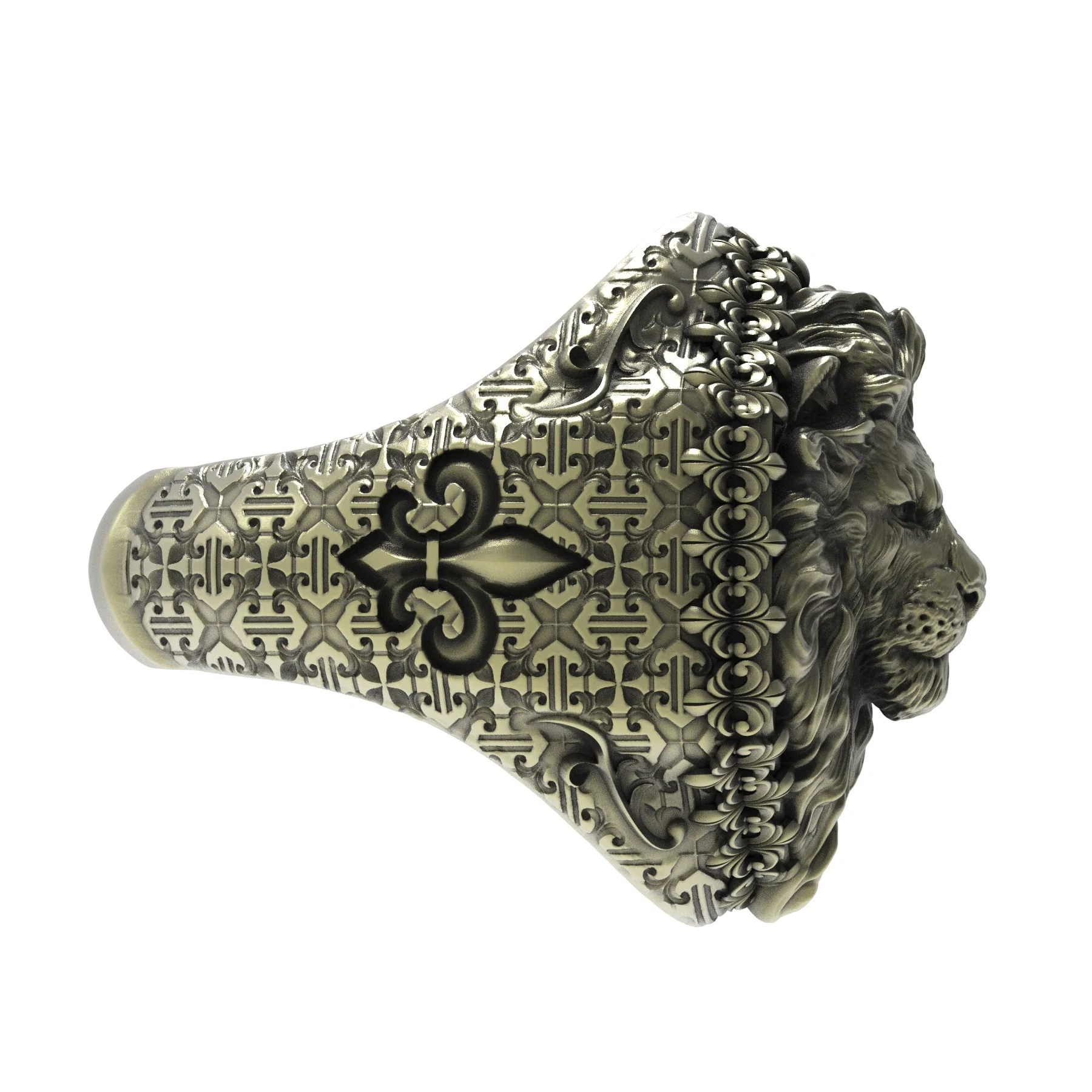 Brass Sovereign Lion Ring - Image 5