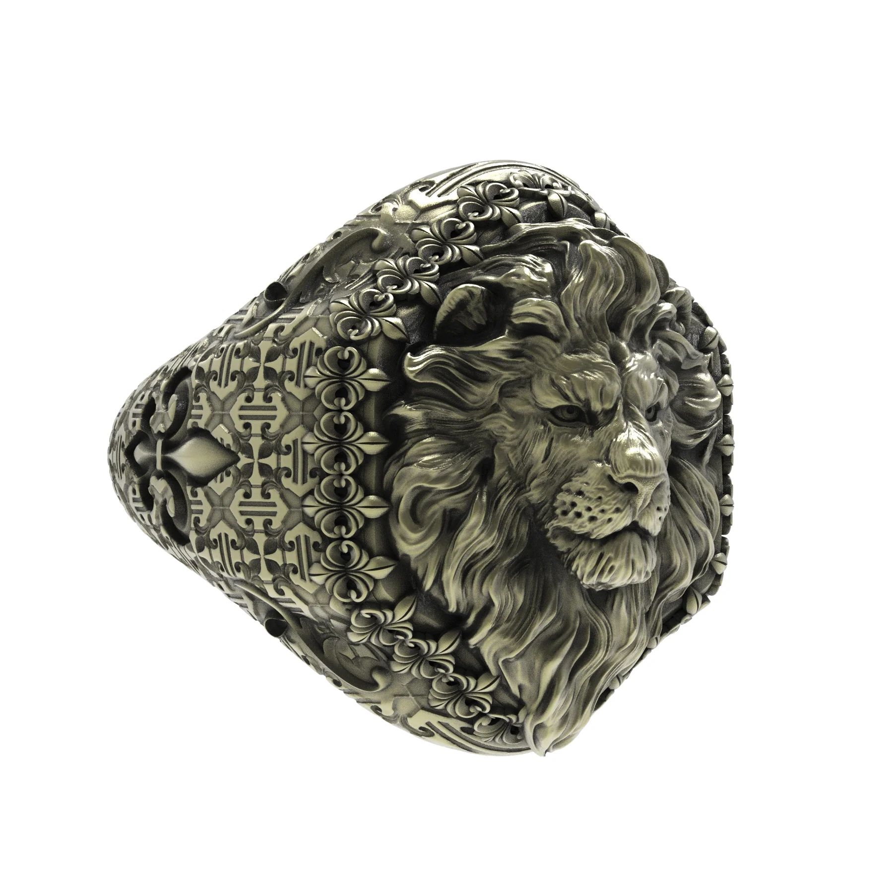 Brass Sovereign Lion Ring - Image 6