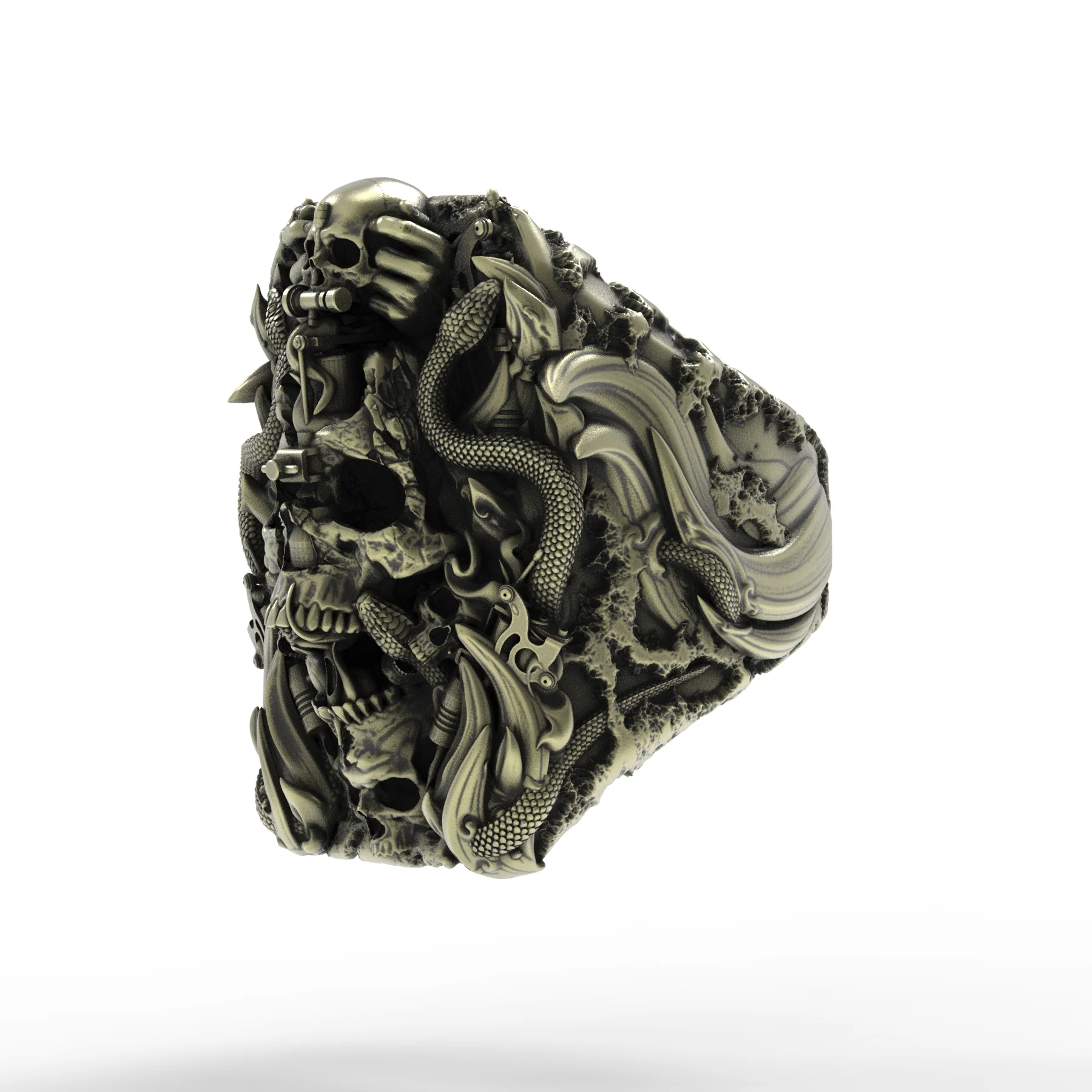 Brass Tattoo Totem Ring