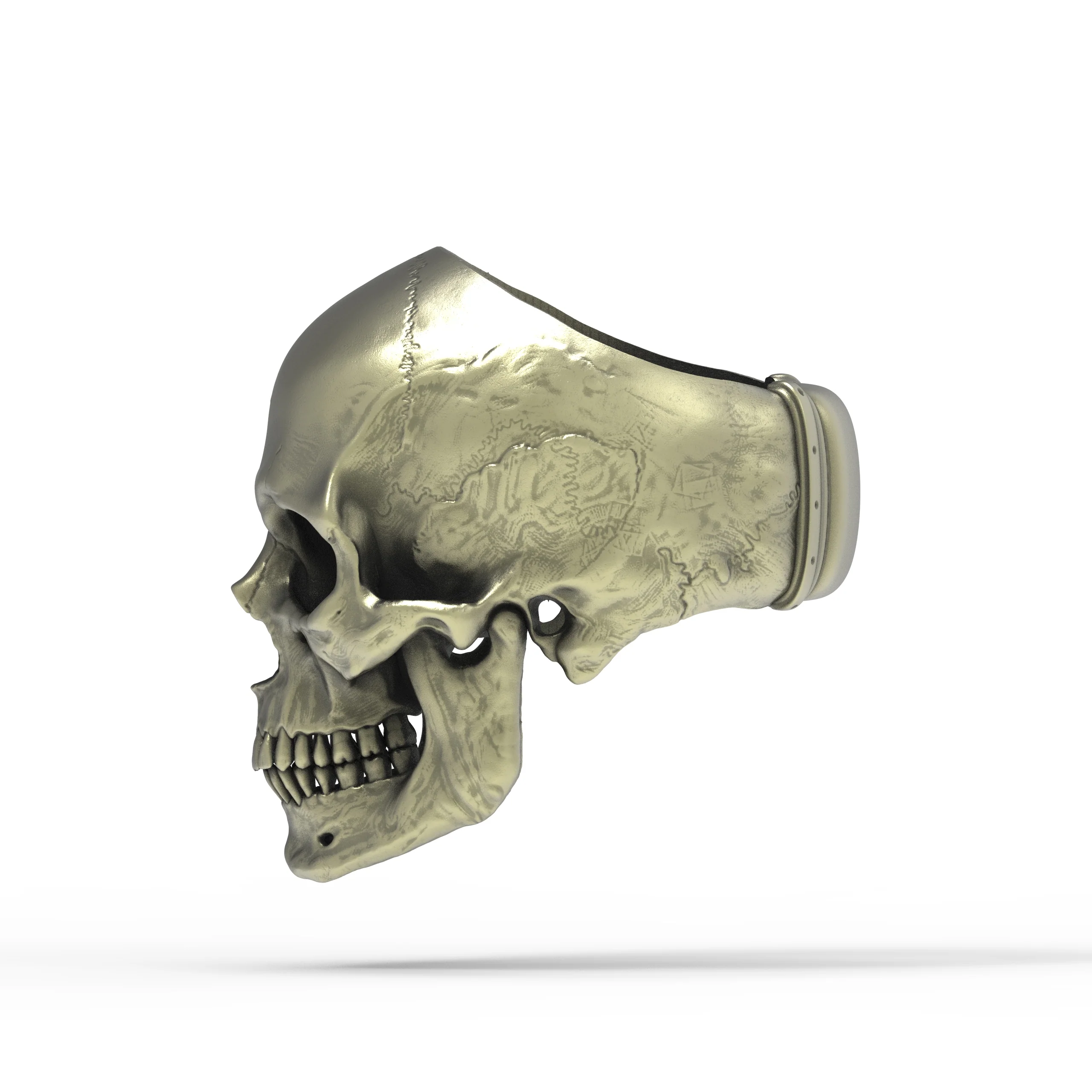 Brass Anatomical Skull Ring (SIA) Full - Image 3