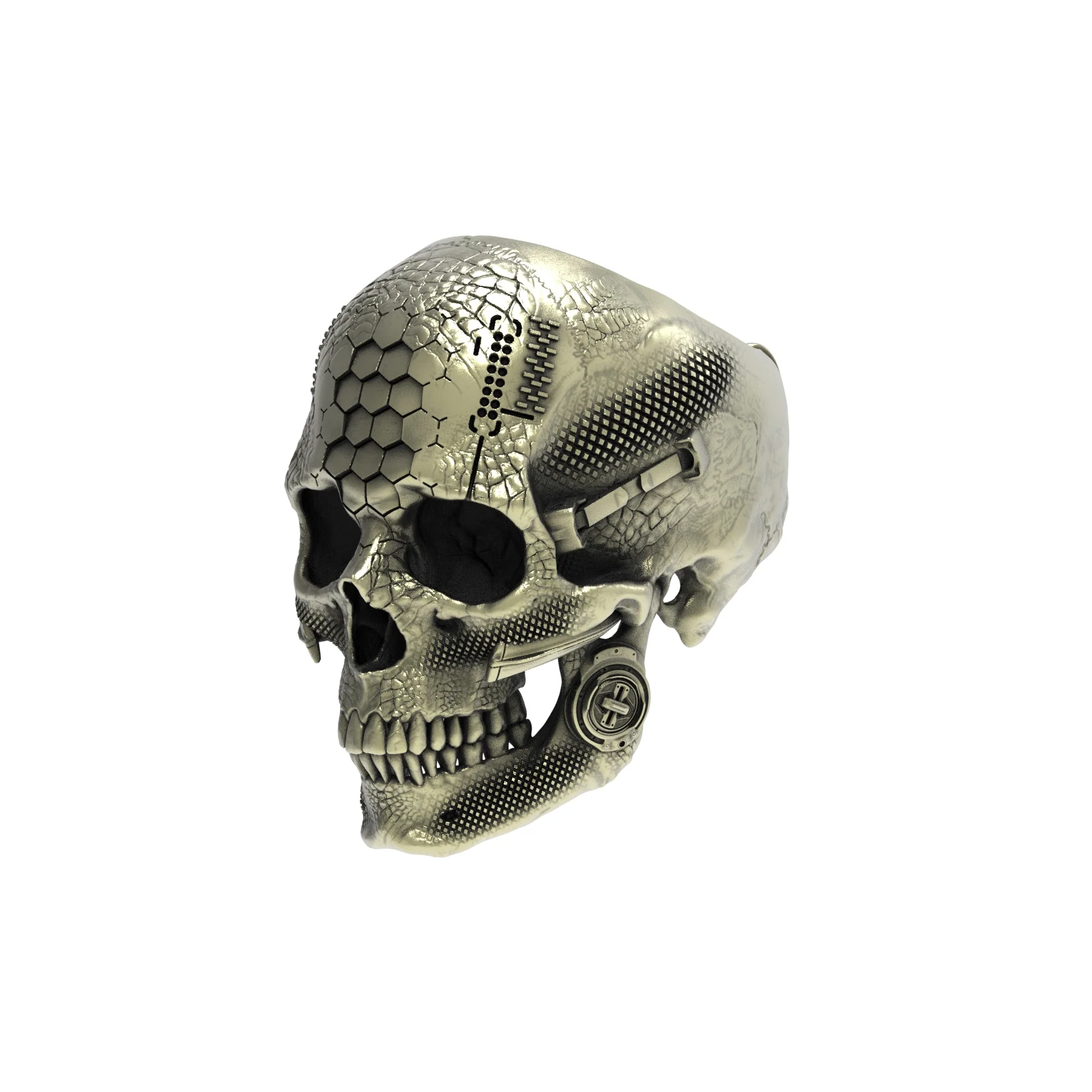 Brass TechSkull.1 Ring - Image 2