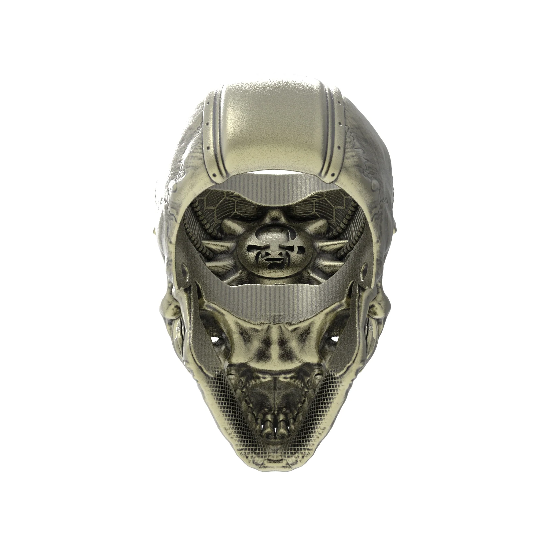 Brass TechSkull.1 Ring - Image 3