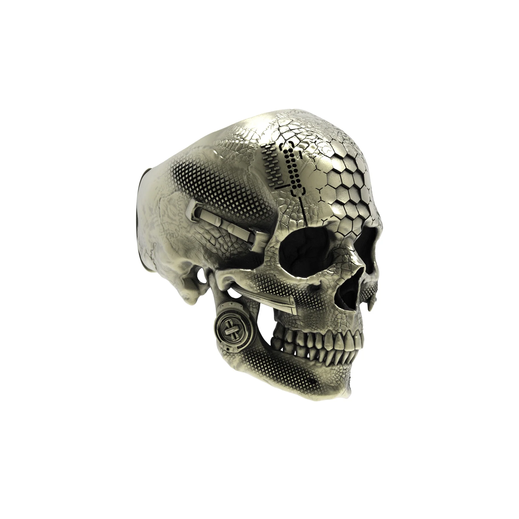 Brass TechSkull.1 Ring - Image 4