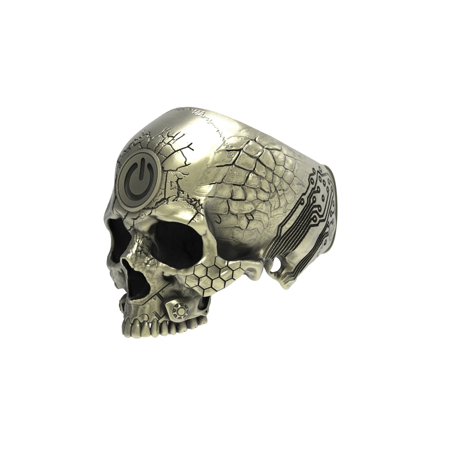 Brass TechSkull.2 Ring - Image 2