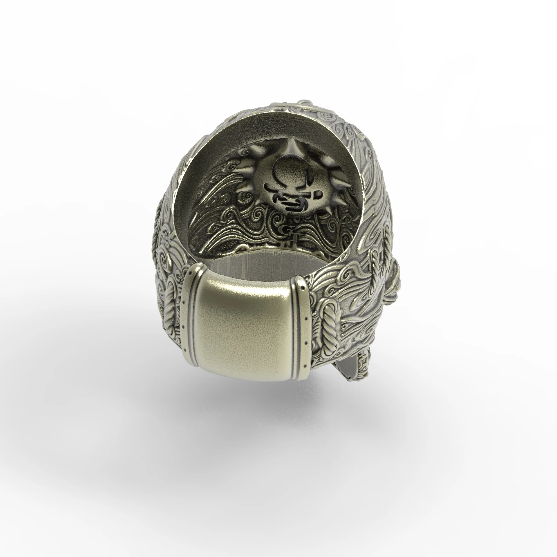 Brass Tied Wind Skull Ring - Image 4