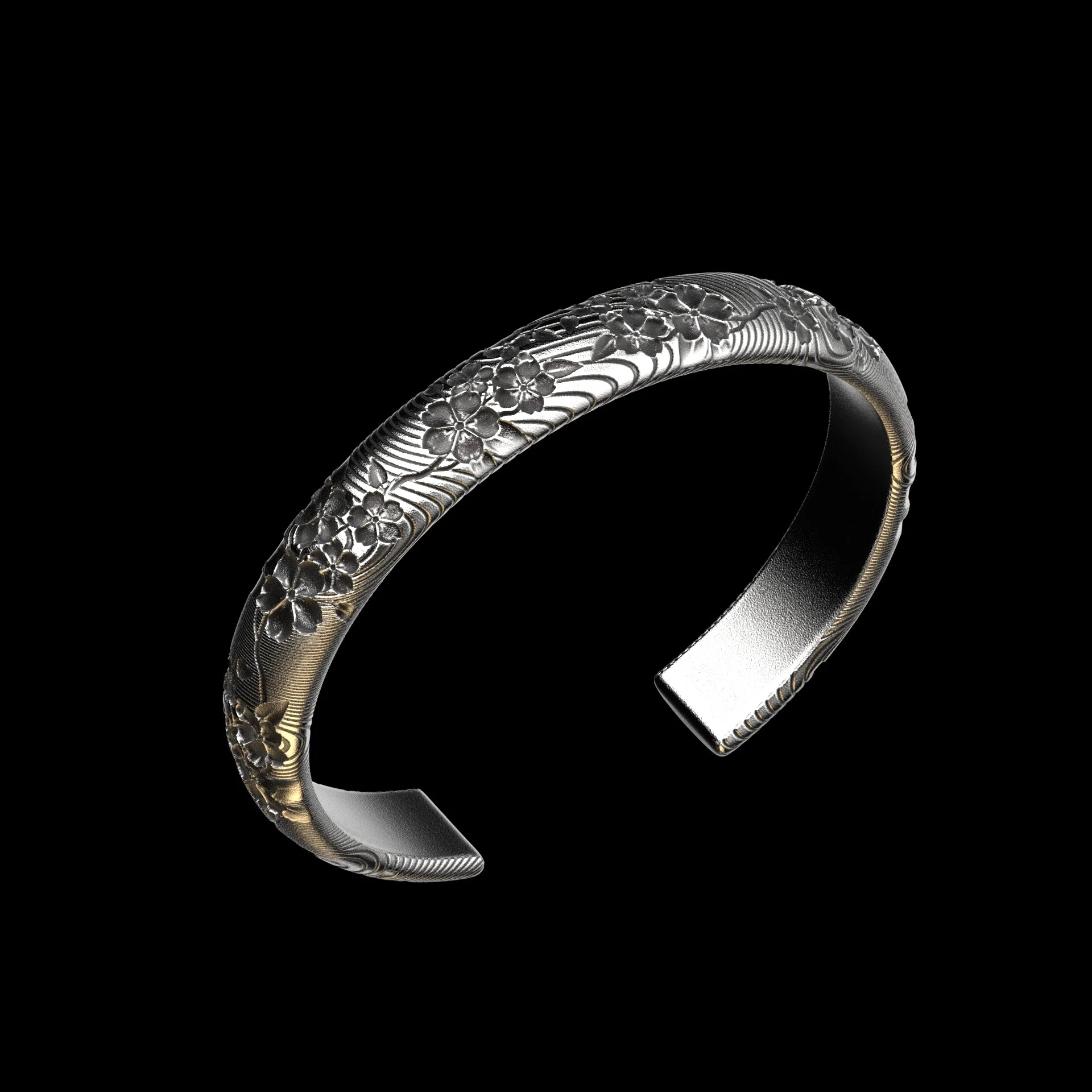 Cherry Blossom Cuff Sterling - Image 3