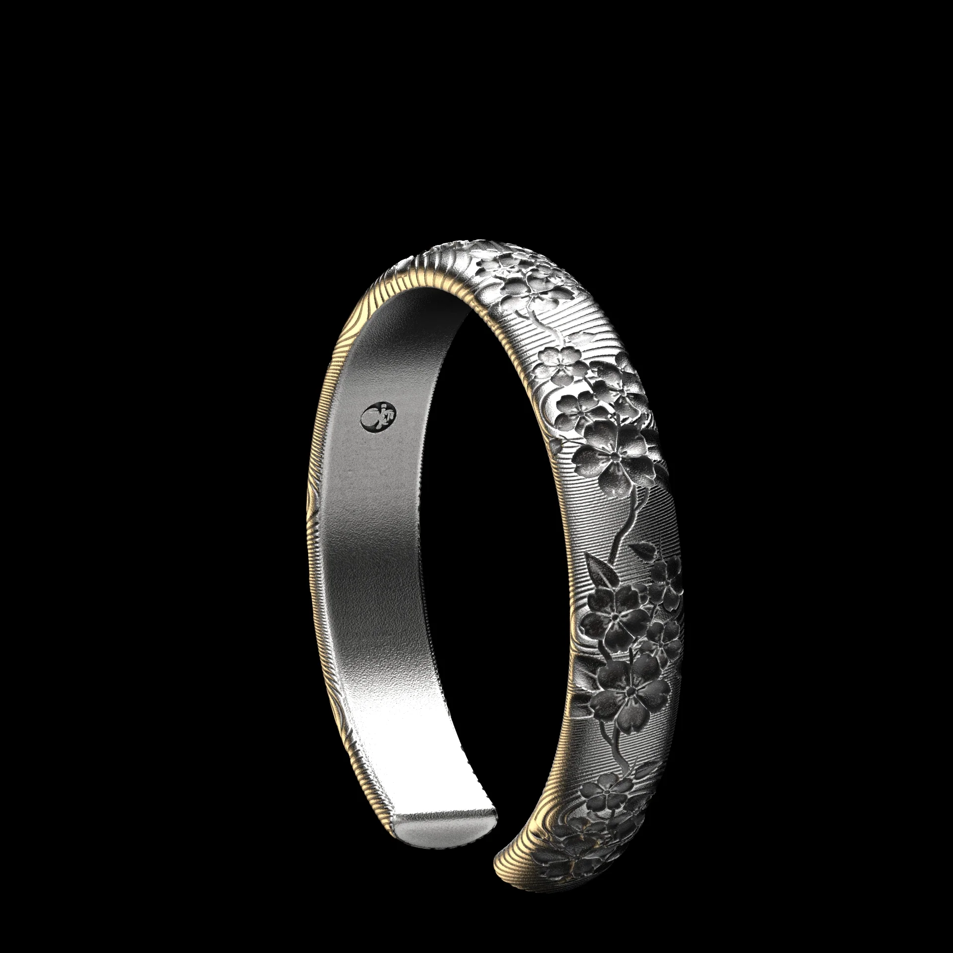 Cherry Blossom Cuff Sterling Silver - Image 4