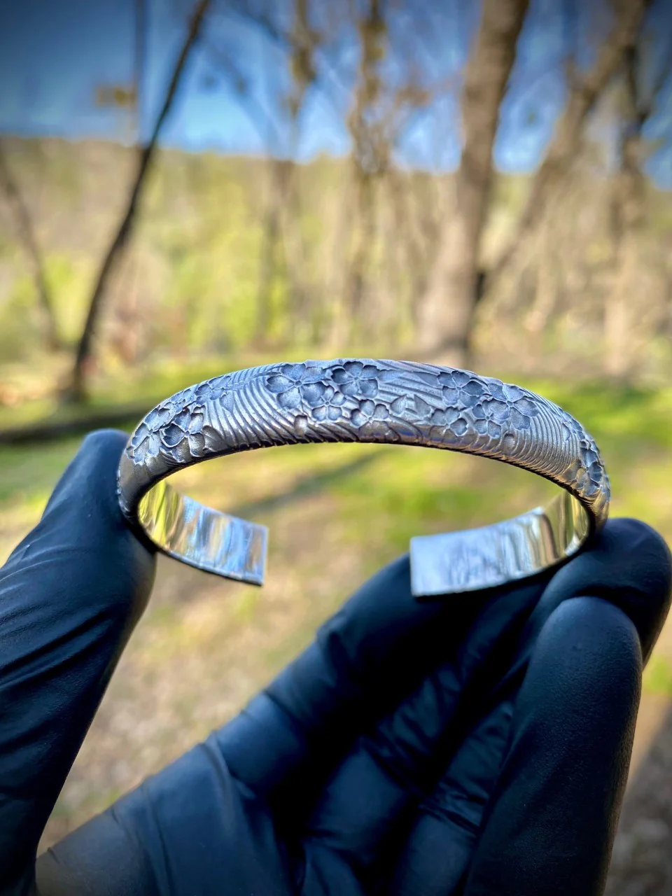 Cherry Blossom Cuff Sterling Silver - Image 5