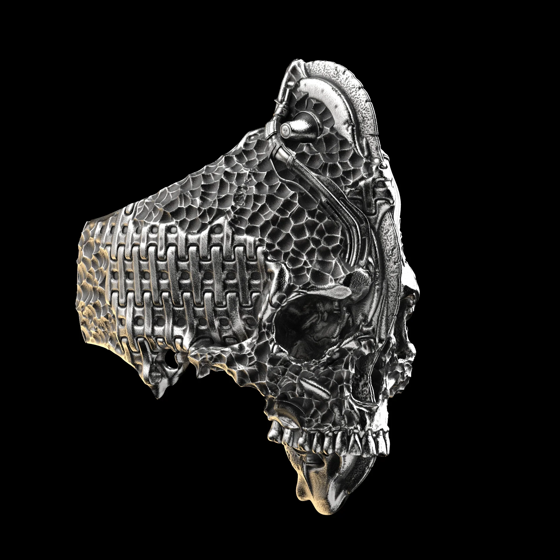 Chisel Skull Ring Sterling Silver - Image 2
