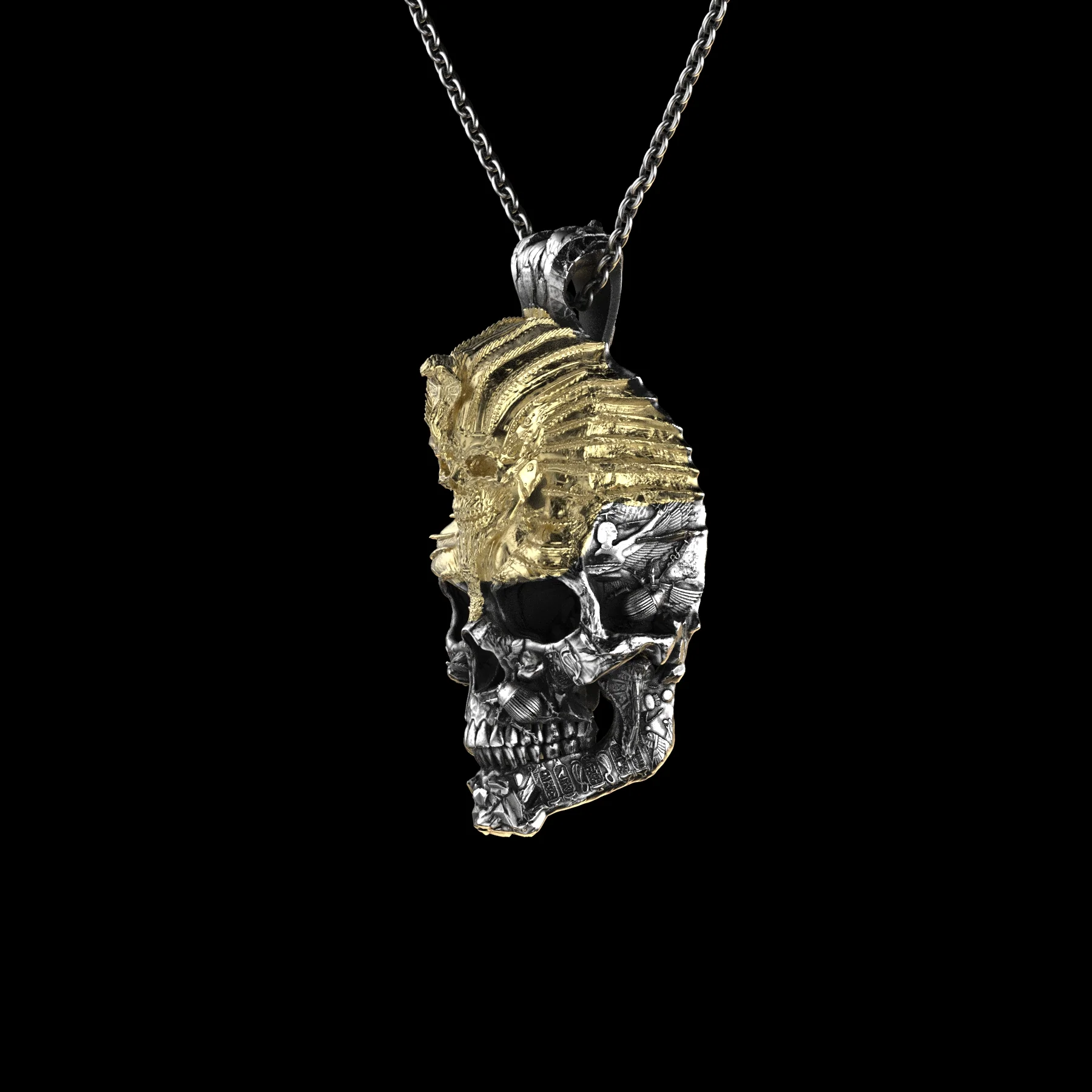 Golden Mask Egypt Skull Pendant - Image 3