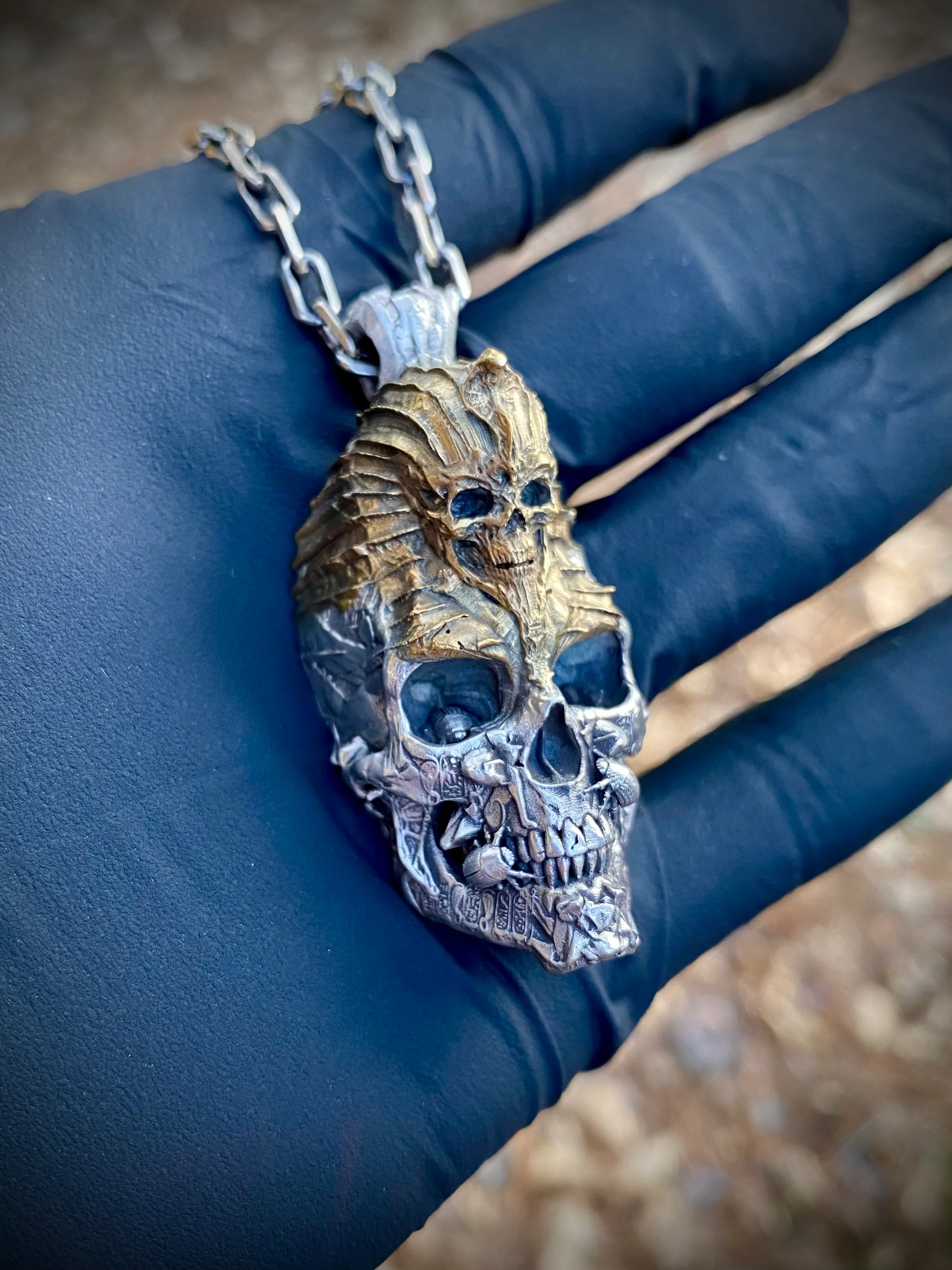 Golden Mask Egypt Skull Pendant - Image 4
