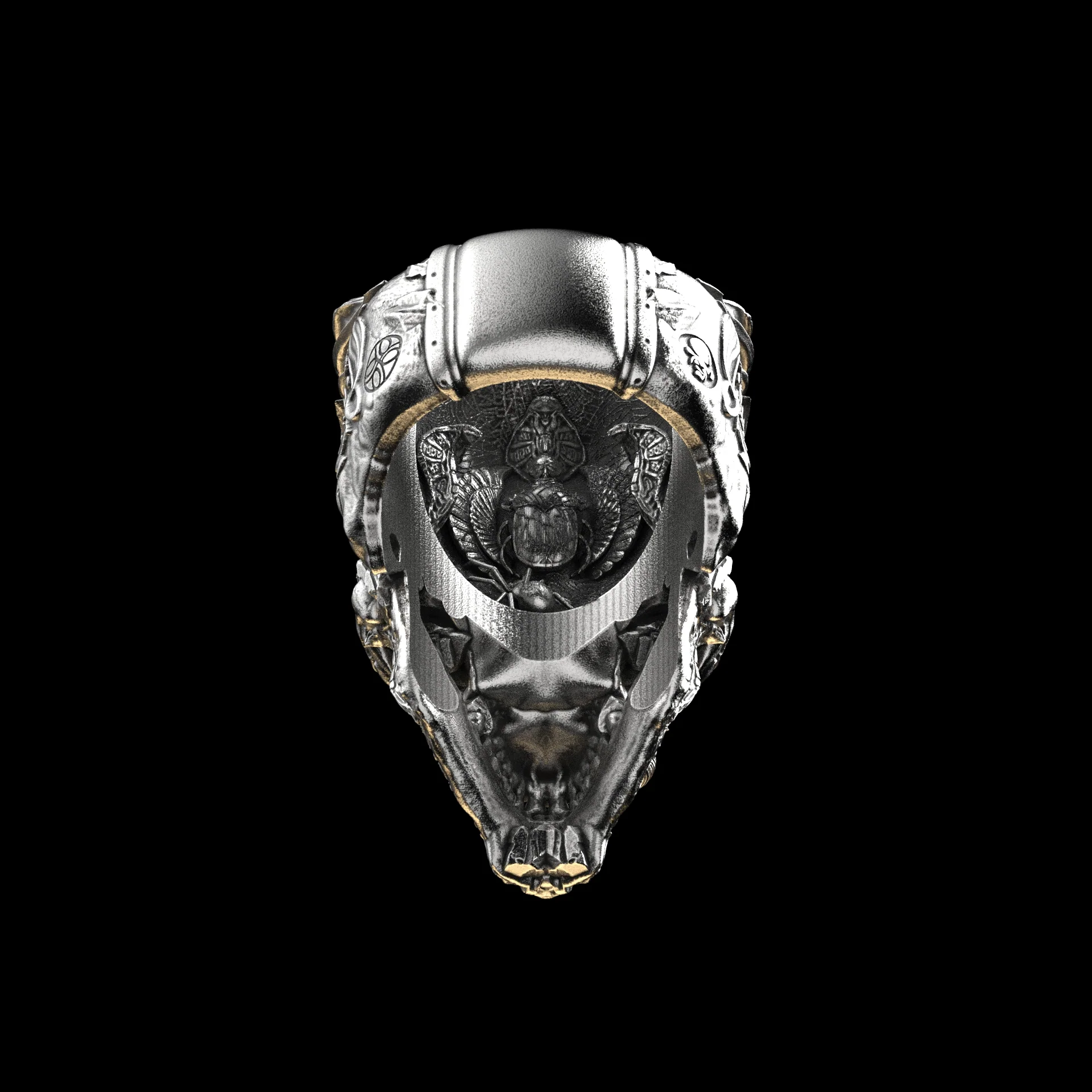 Egypt Skull Ring Sterling Silver - Image 3