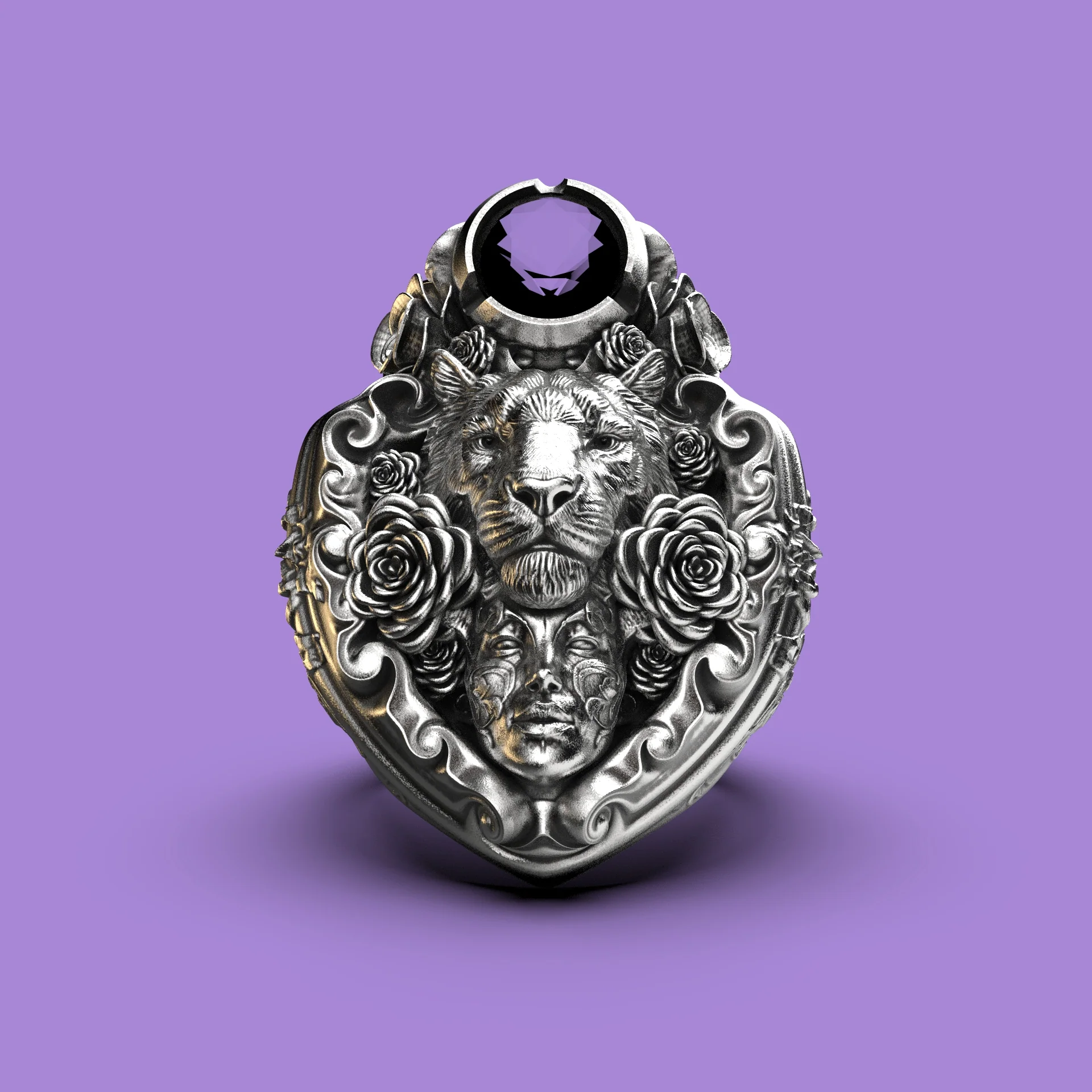Floral Tigress Gemstone Ring Sterling - Image 3