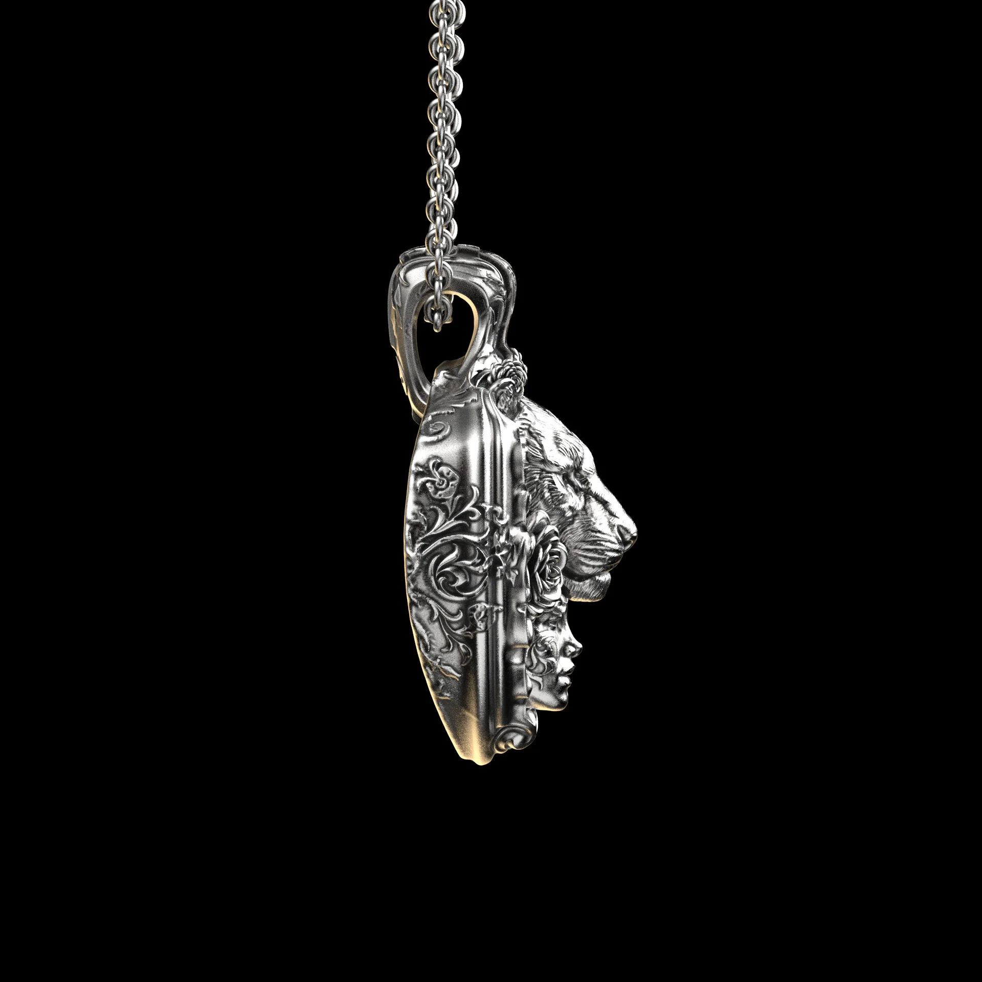 Floral Tigress Sterling Pendant - Image 3
