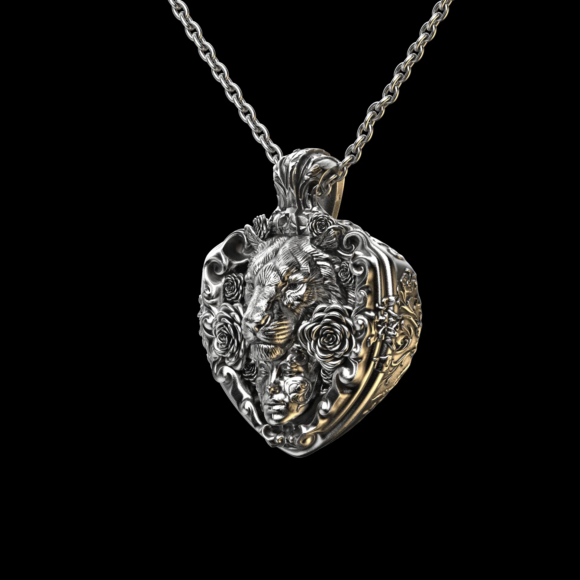 Floral Tigress Sterling Pendant - Image 5