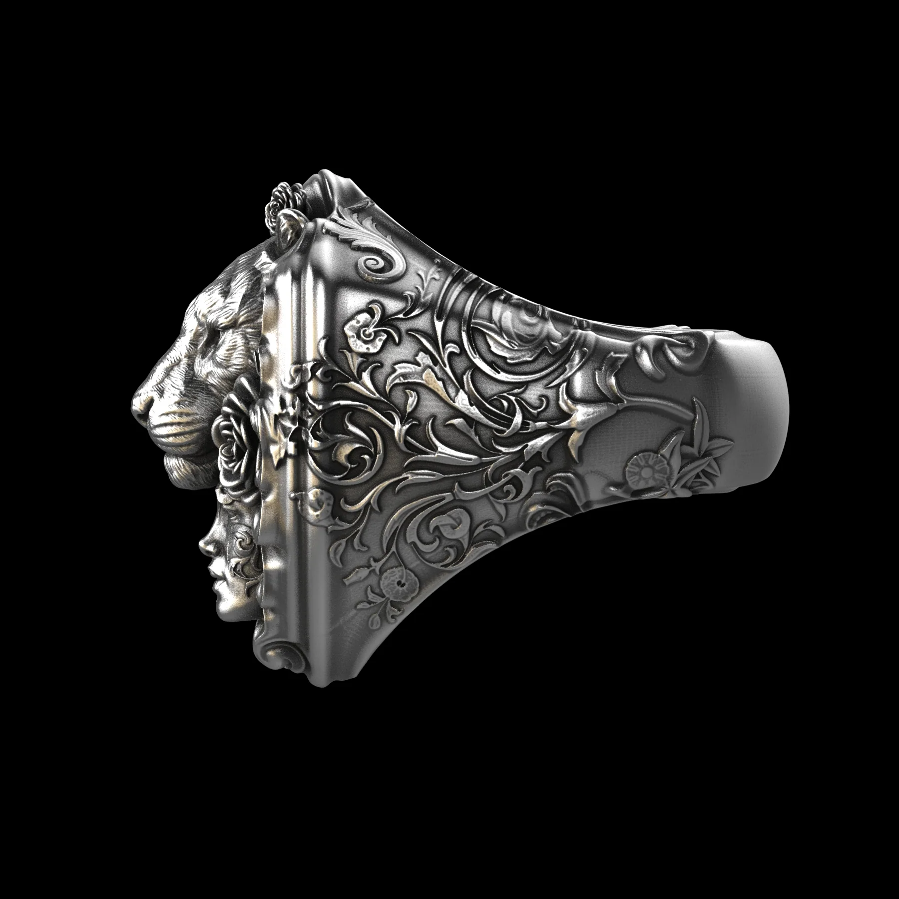 Floral Tigress Ring Sterling Silver - Image 3