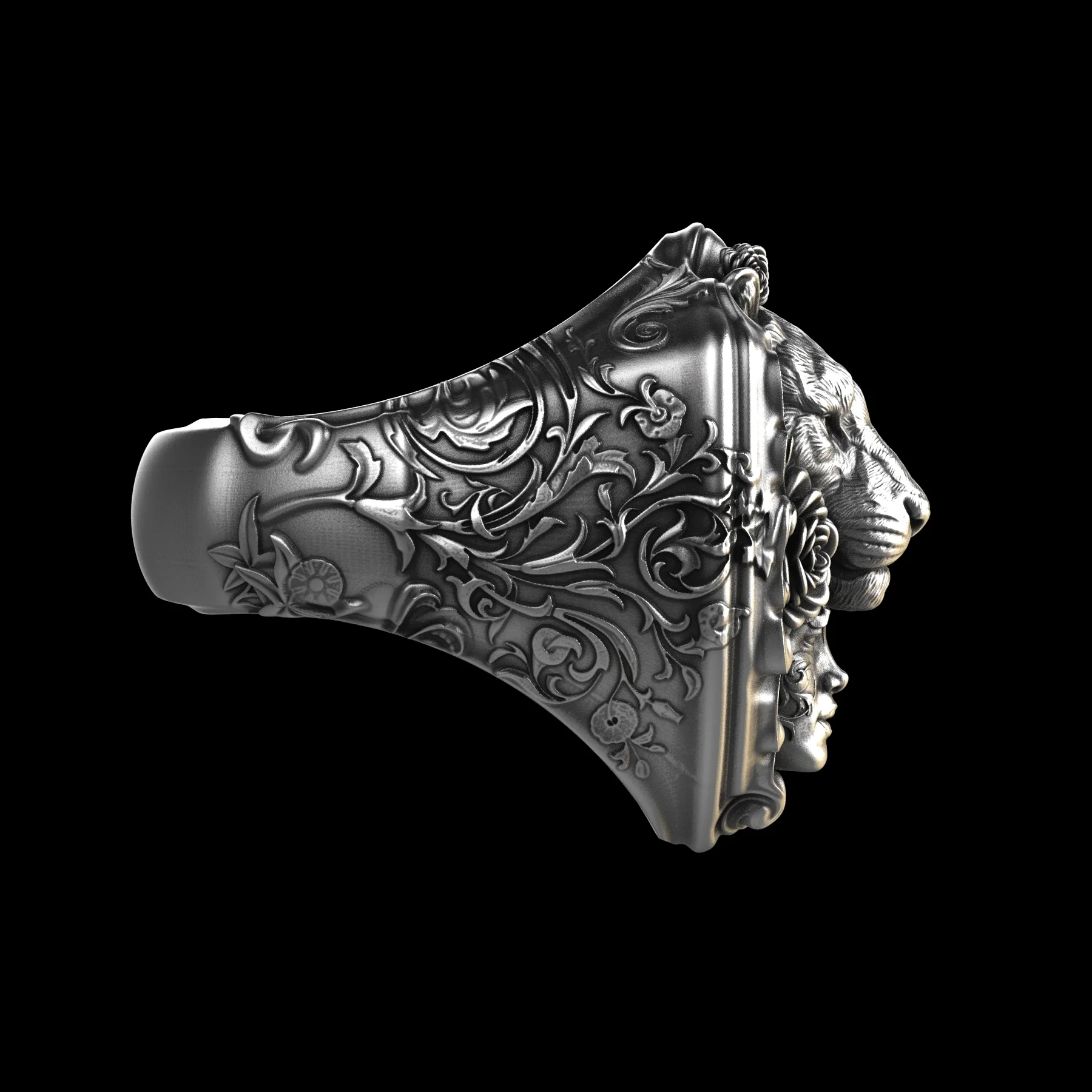 Floral Tigress Ring Sterling Silver - Image 5