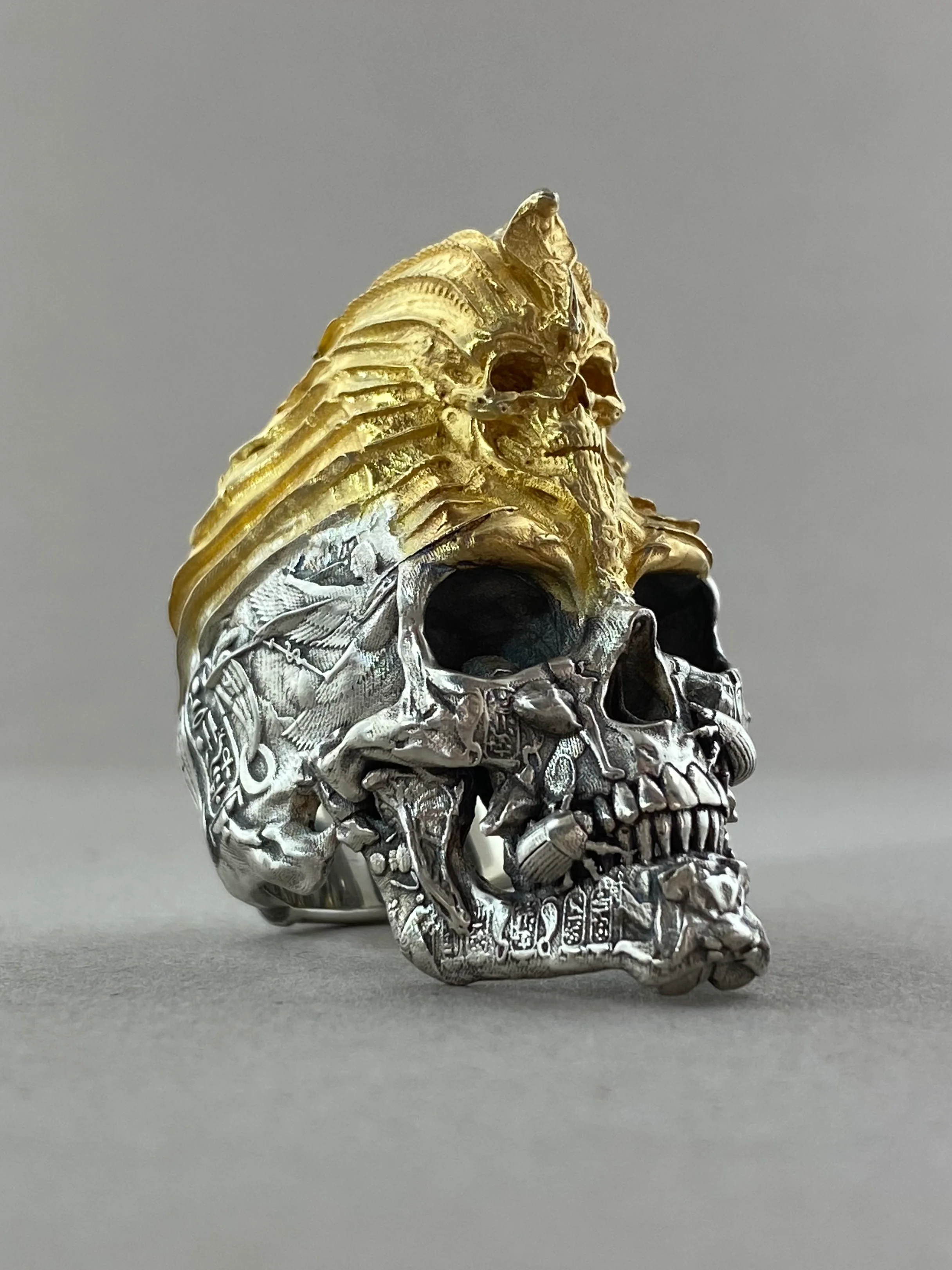 Golden Mask Egypt Skull Ring - Image 4