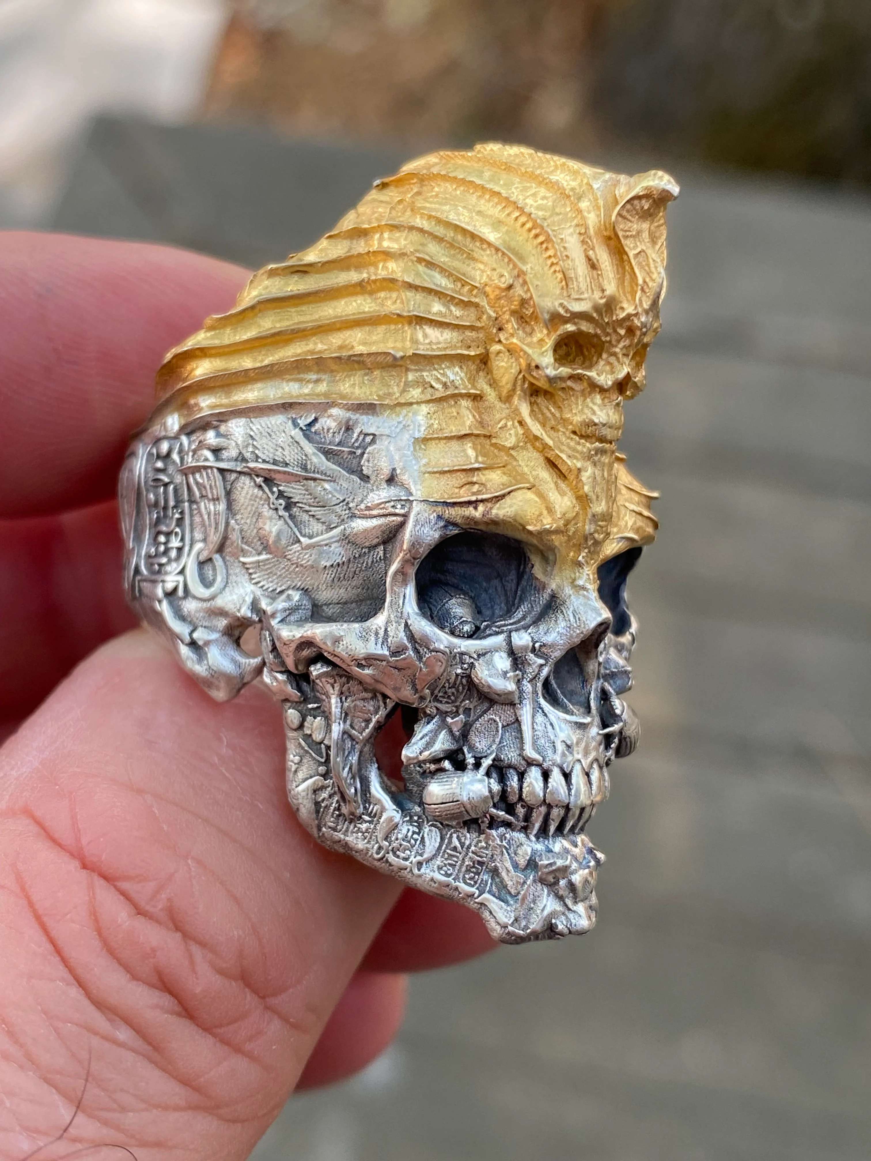 Golden Mask Egypt Skull Ring - Image 5