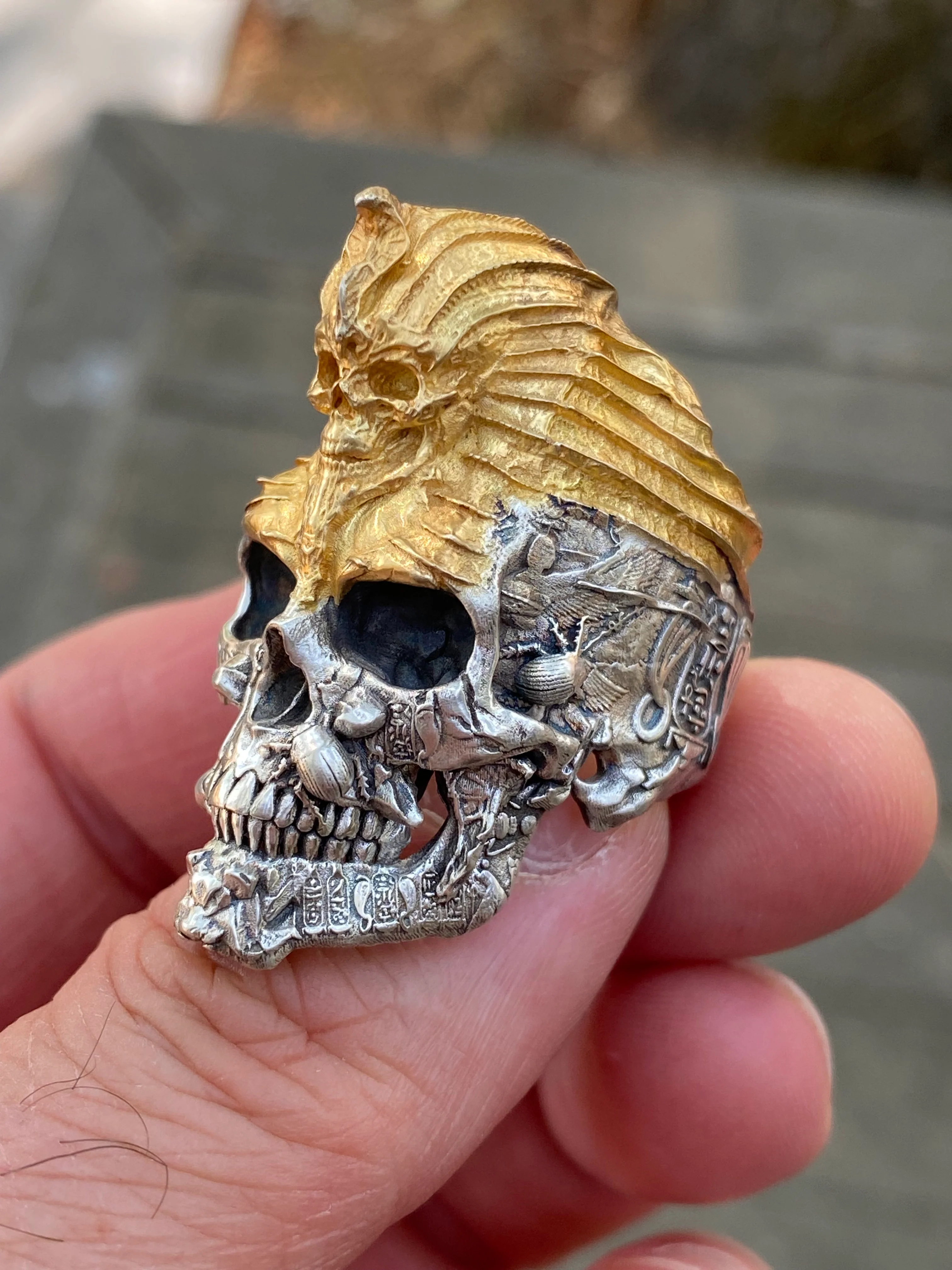 Golden Mask Egypt Skull Ring - Image 7