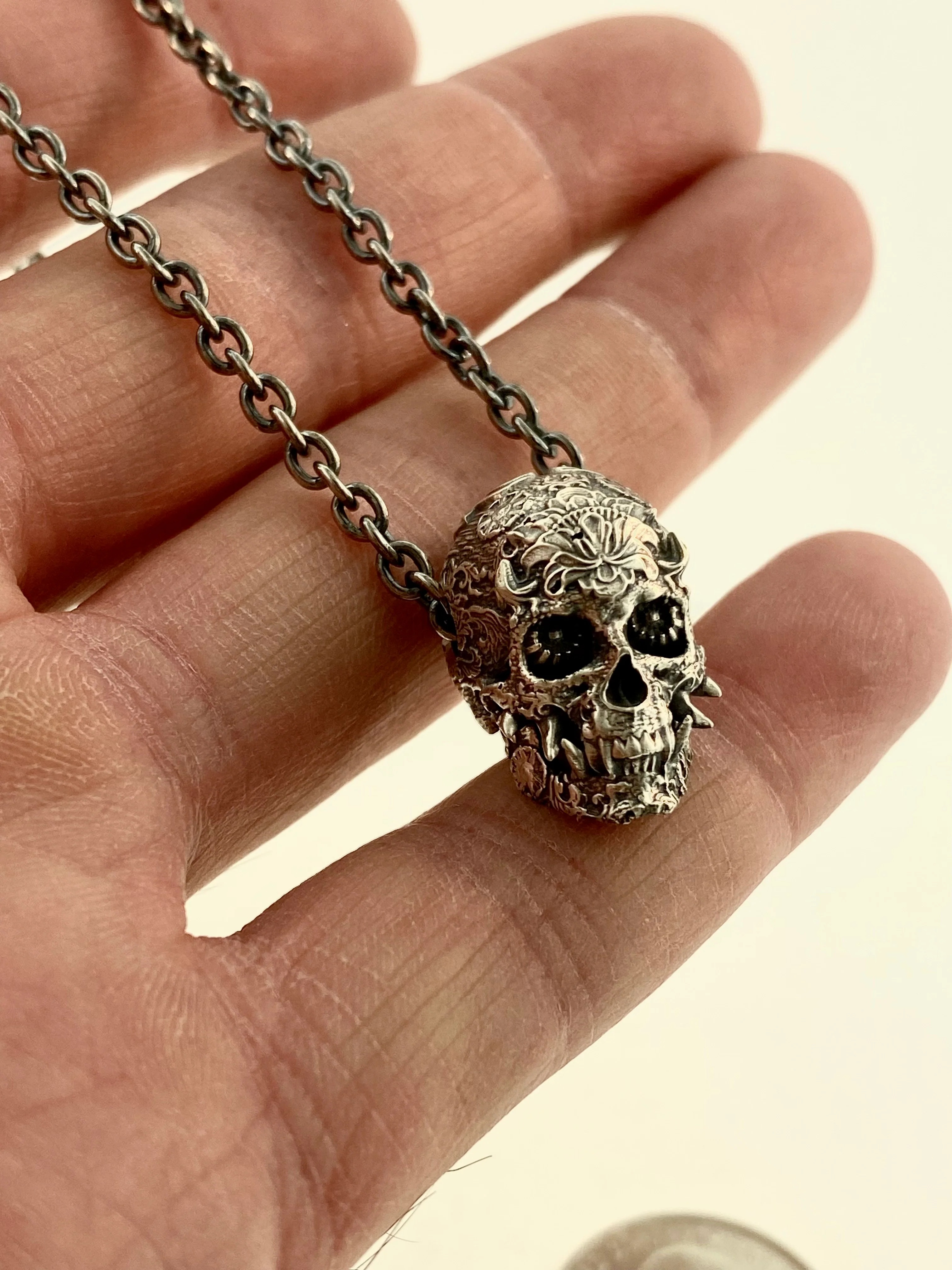 Oni Bead Pendant Sterling Silver - Image 2