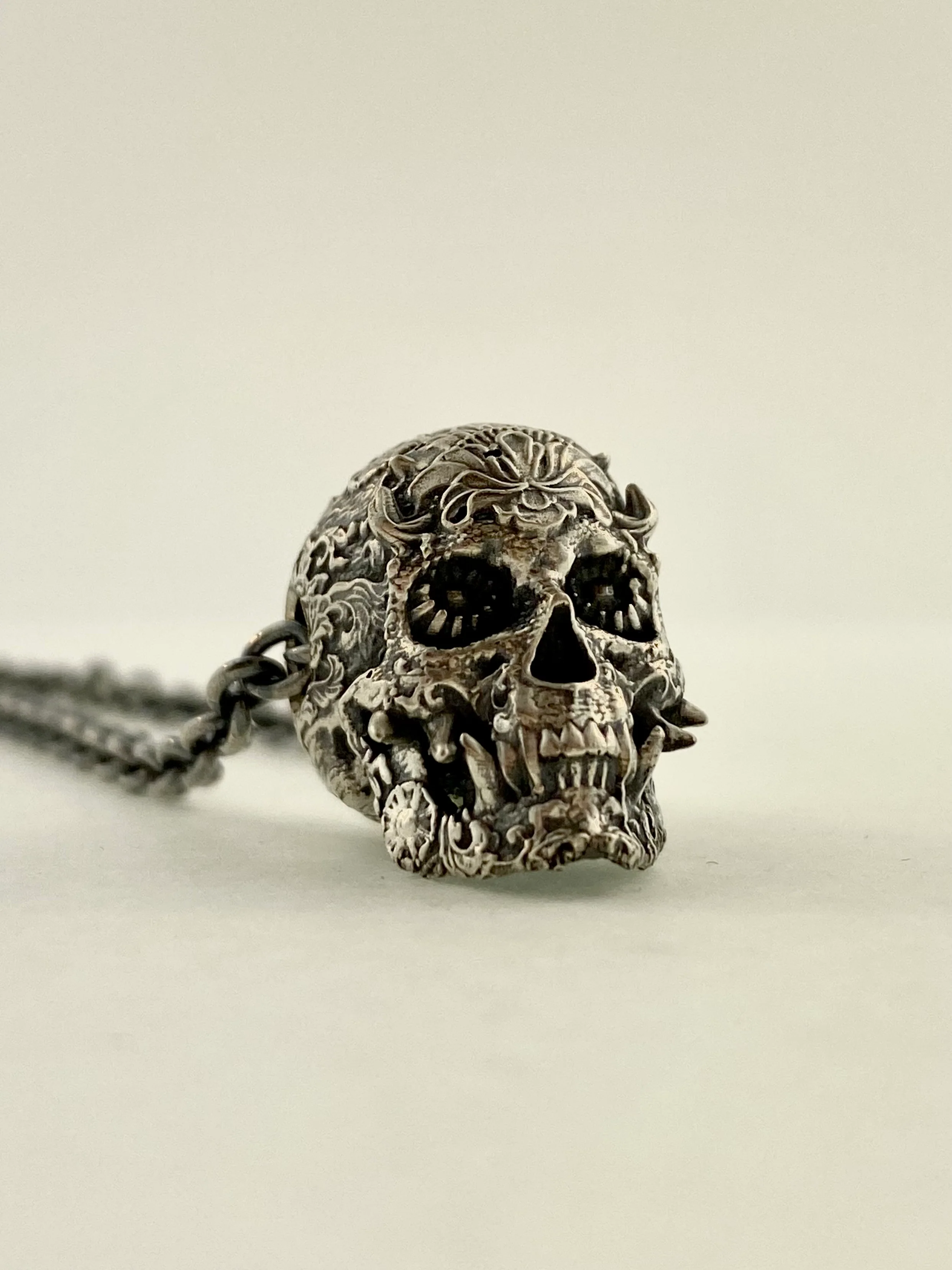 Oni Bead Pendant Sterling Silver - Image 3