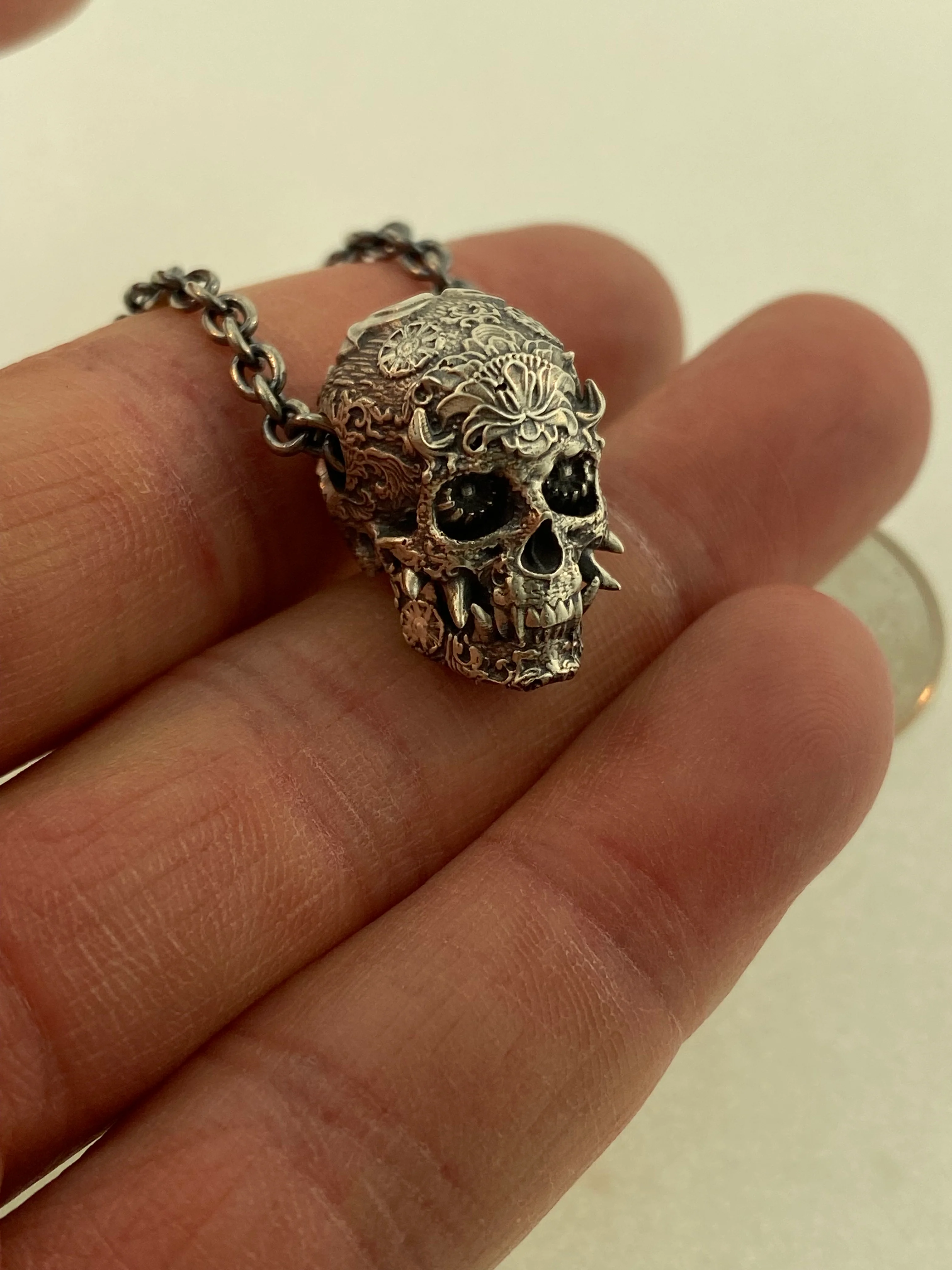 Oni Bead Pendant Sterling Silver - Image 6