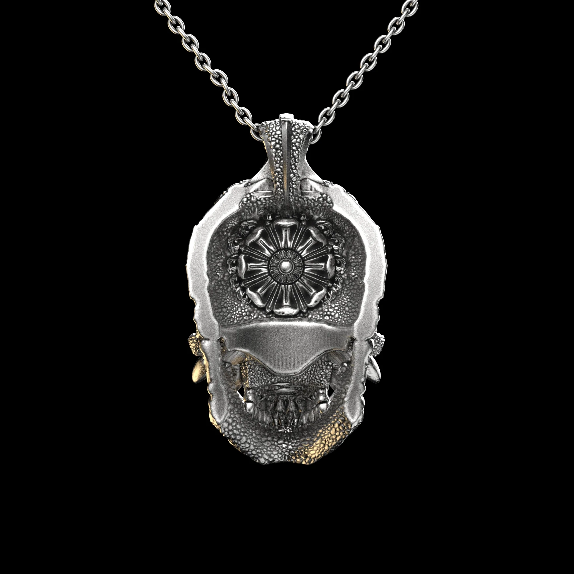 Oni Skull Sterling Pendant - Image 5