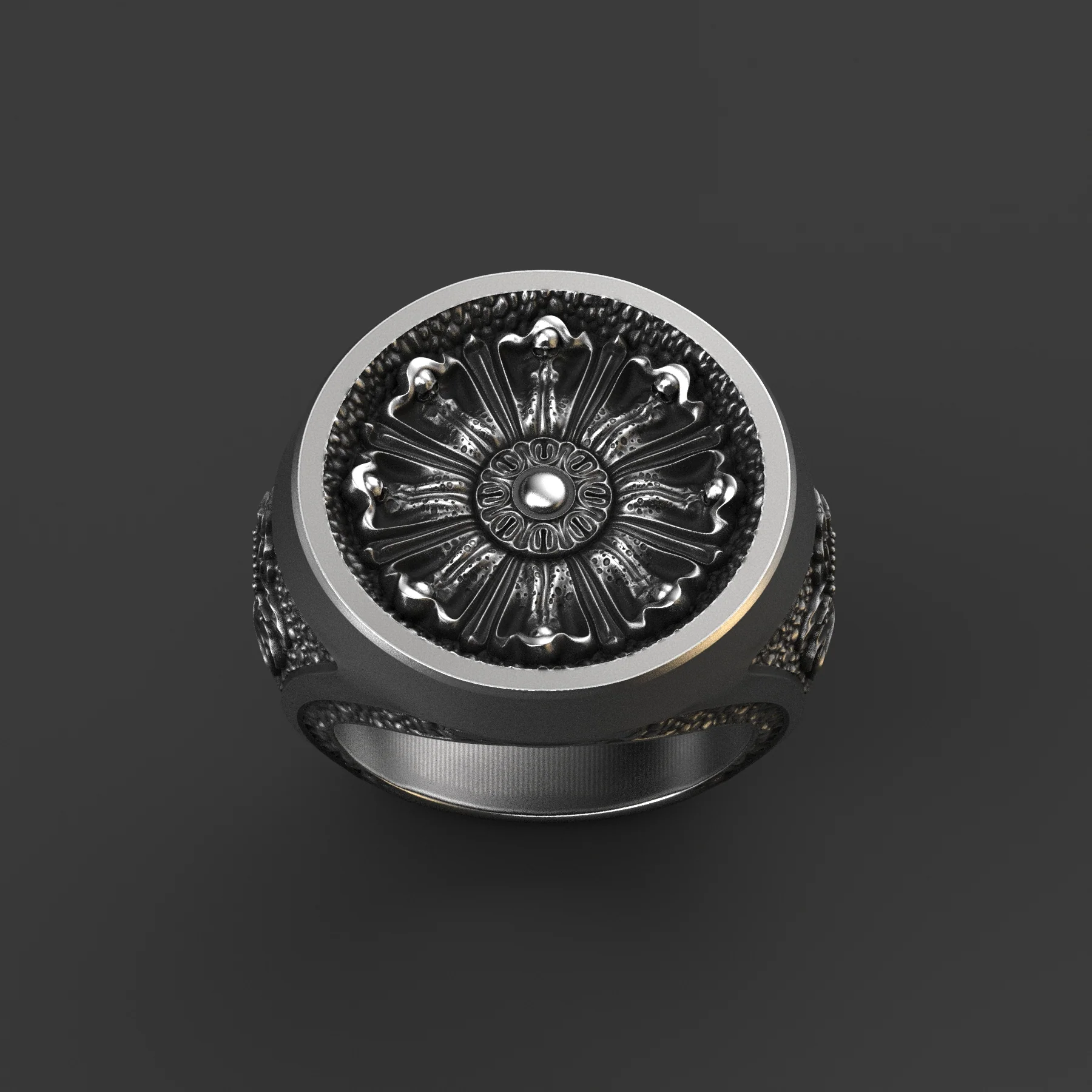 Ornamental Signet Ring Sterling Silver - Image 4