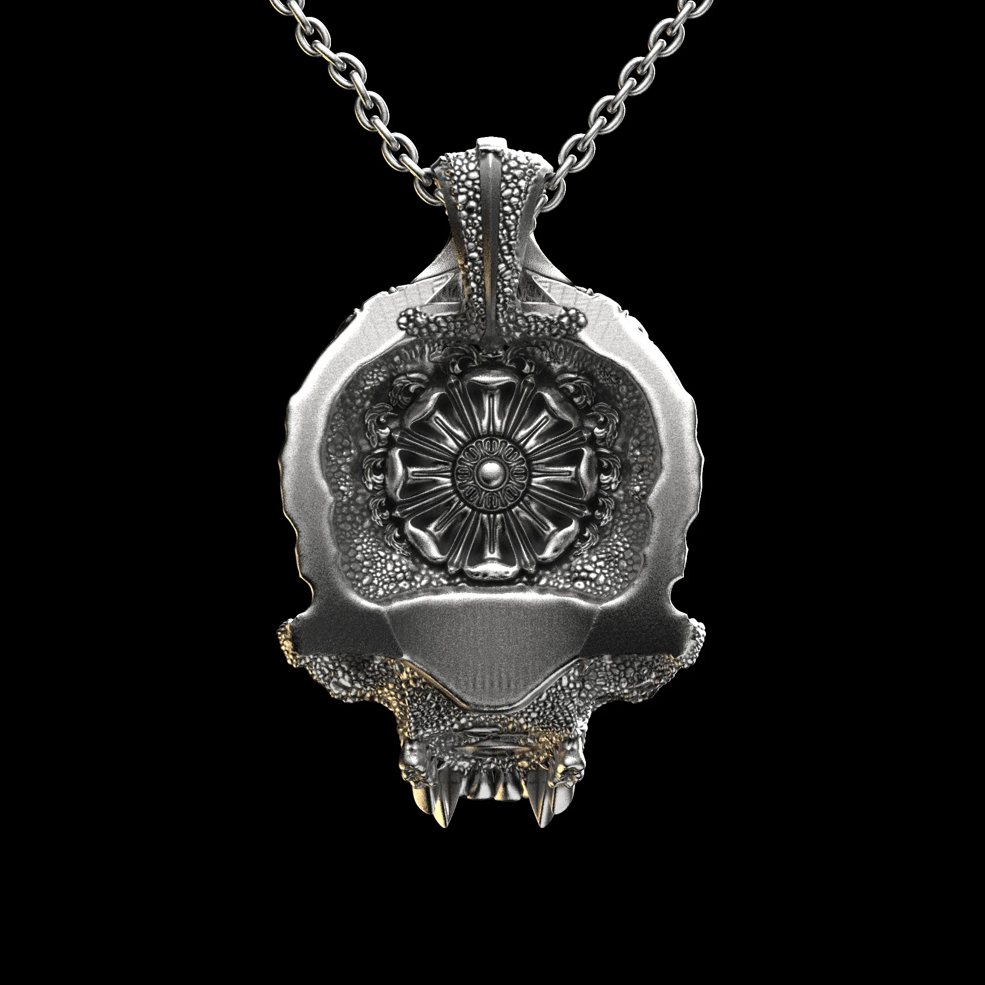 Ornamental Skull Sterling Pendant - Image 4