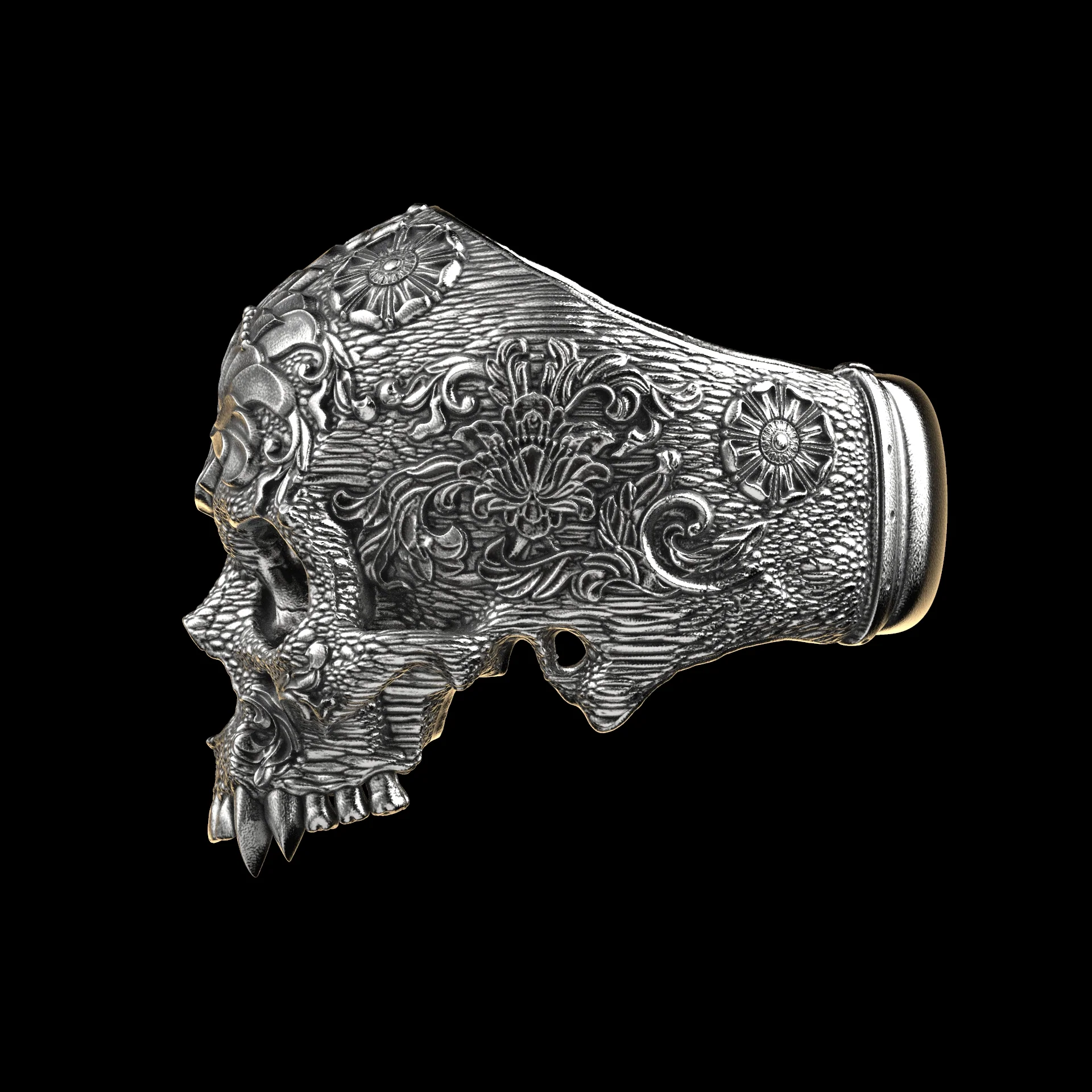 Ornamental Skull Sterling Silver - Image 3