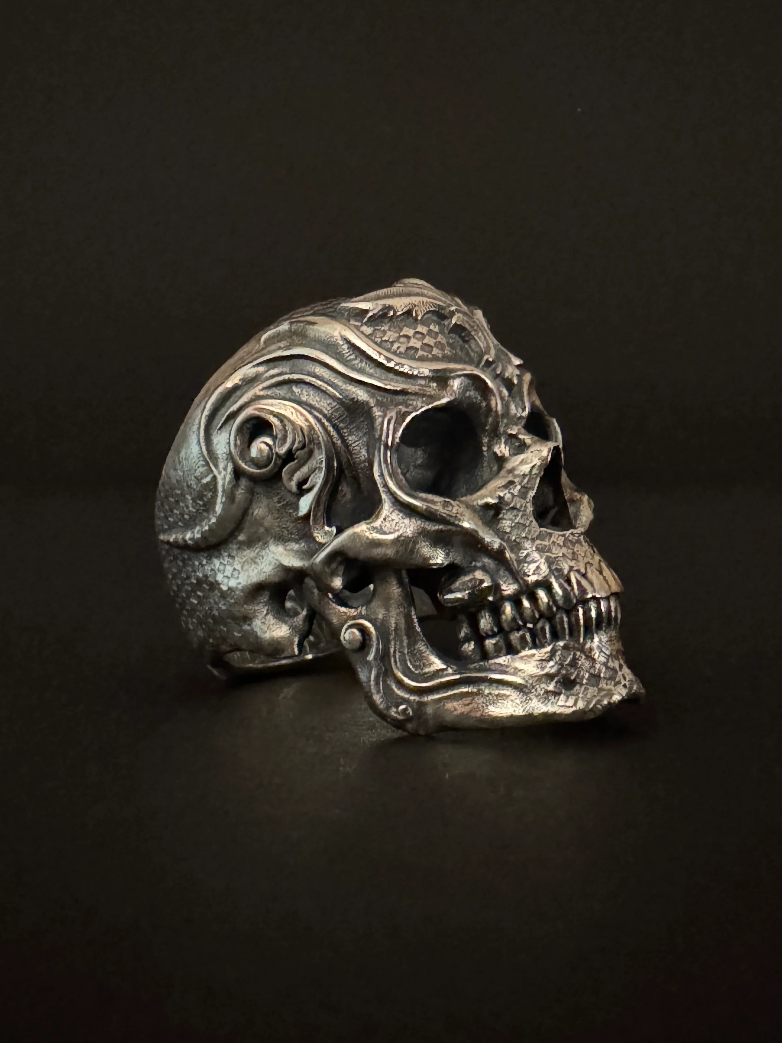 Size 10 Sentinel Skull Ring On Hand - Image 2