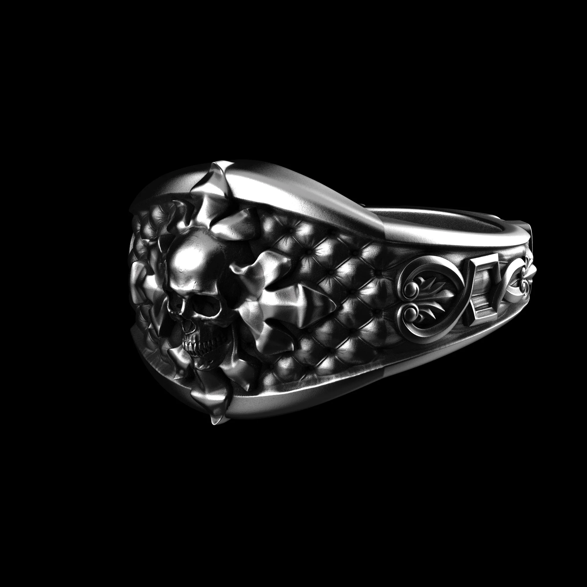 Skull Signet Ring Sterling Silver - Image 3