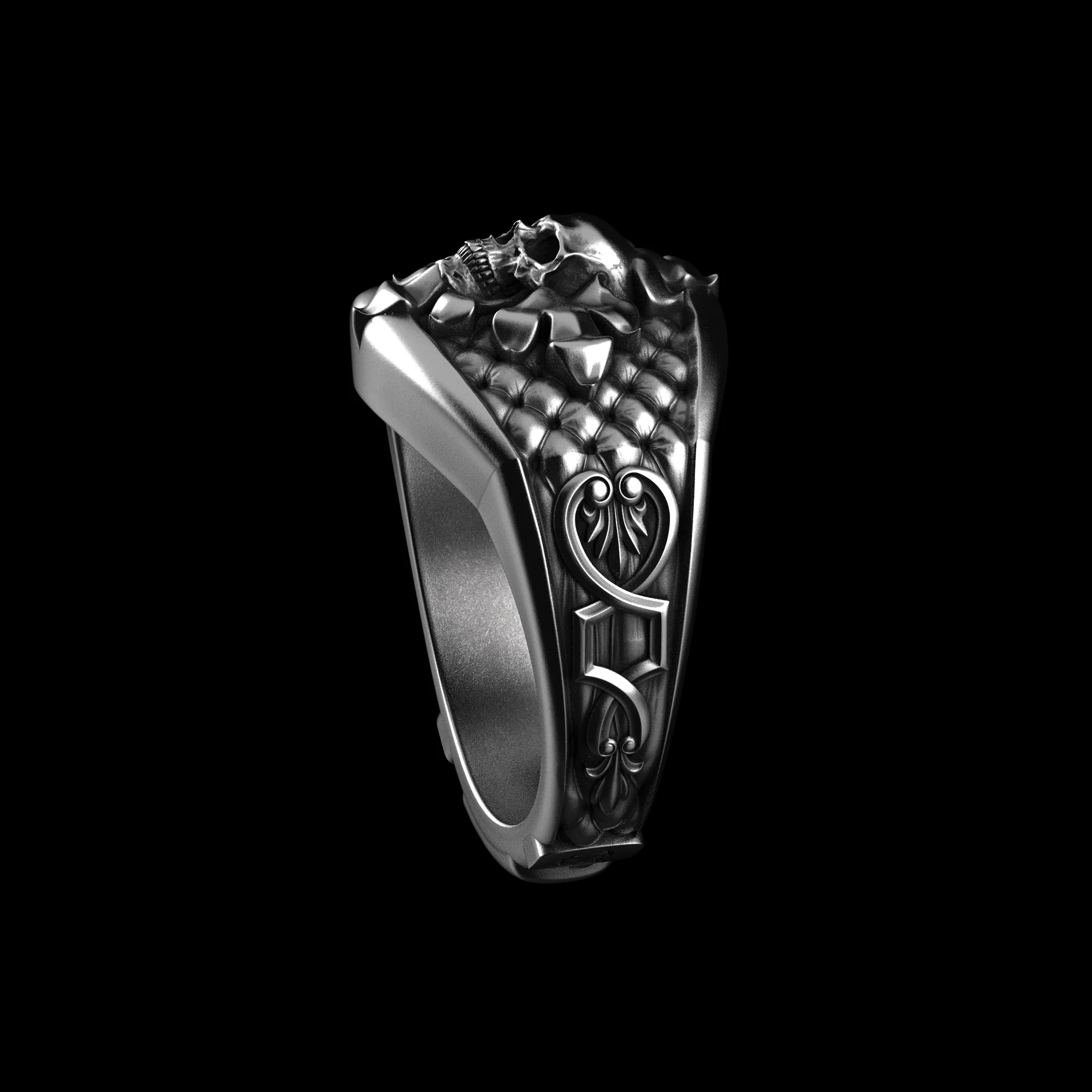 Skull Signet Ring Sterling Silver - Image 4