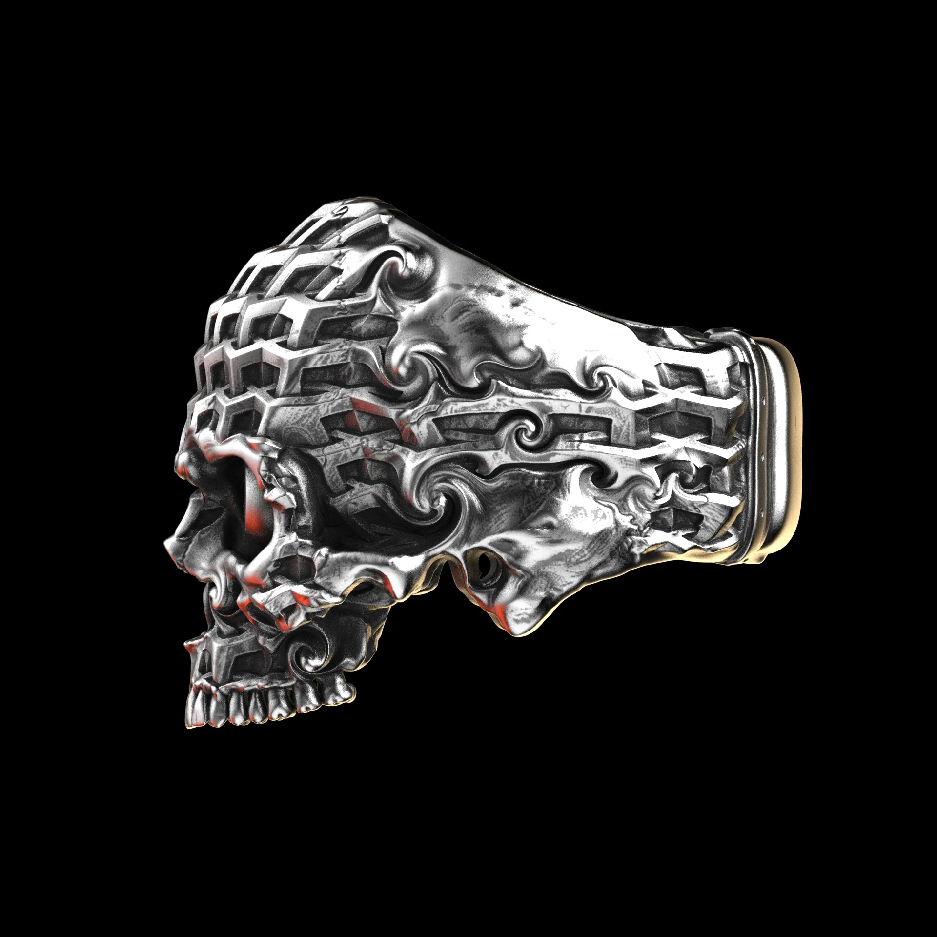 Tessellation Skull Ring Sterling Silver - Image 4