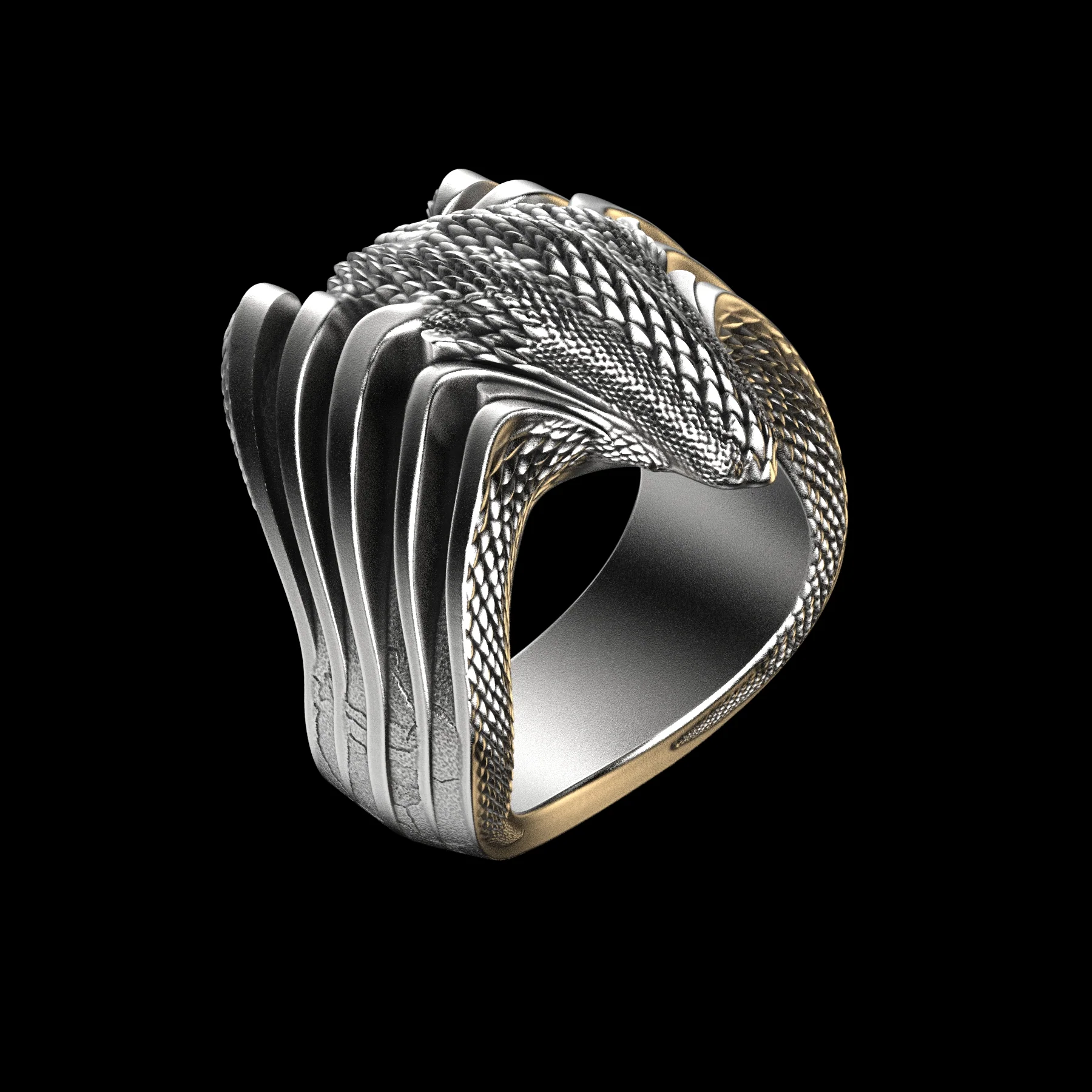 Vented Cobra Ring Sterling - Image 2