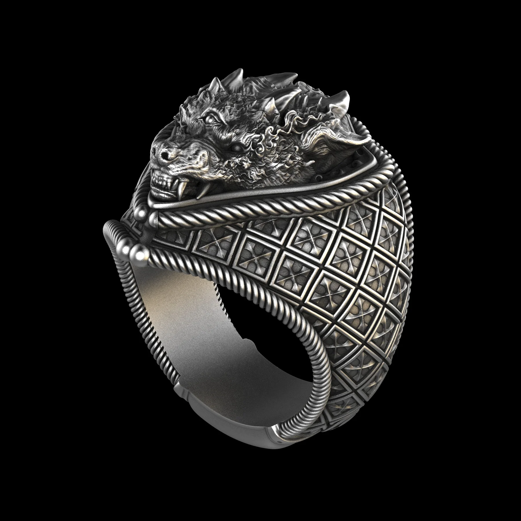 Wolf Shaman Ring Sterling Silver - Image 3