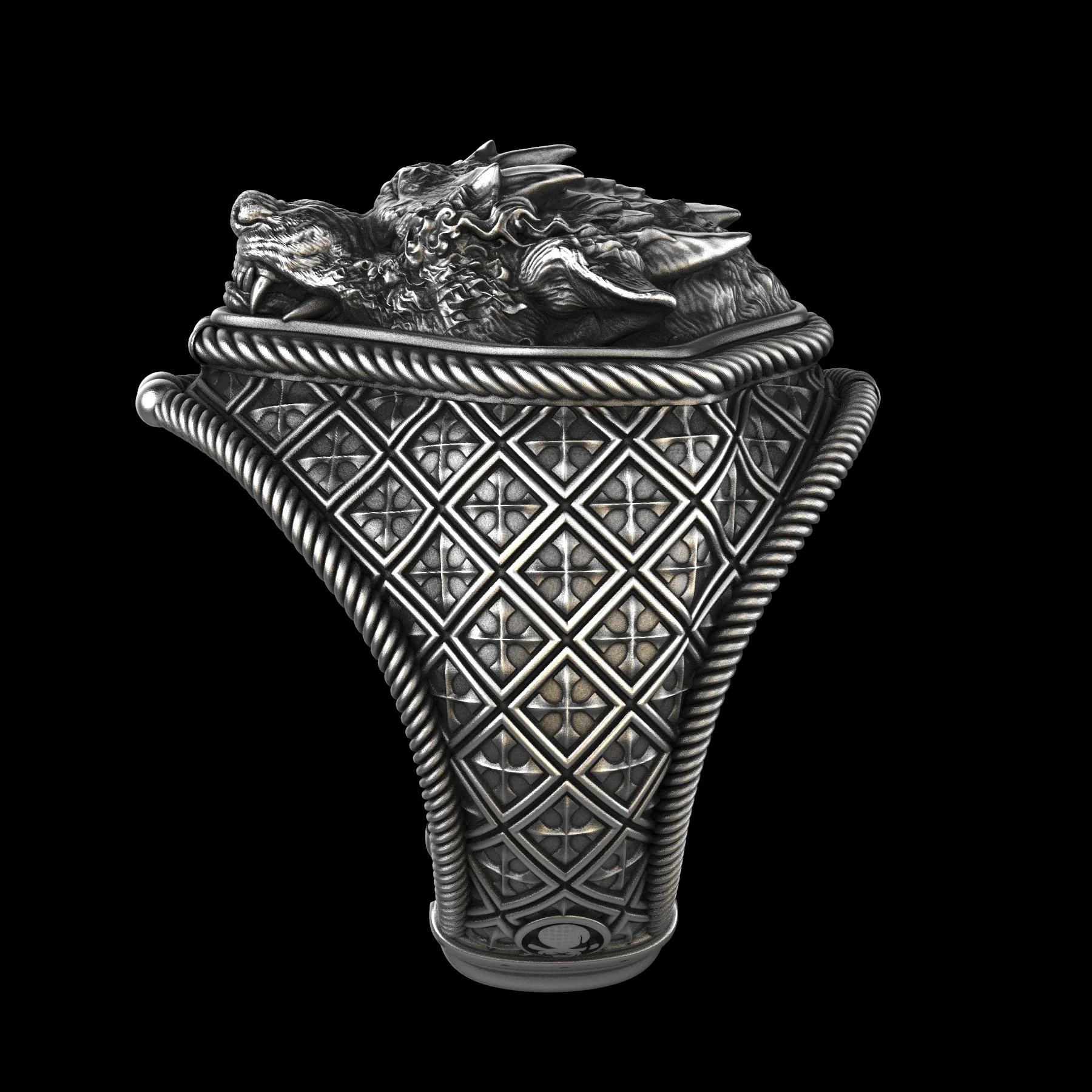 Wolf Shaman Ring Sterling Silver - Image 4